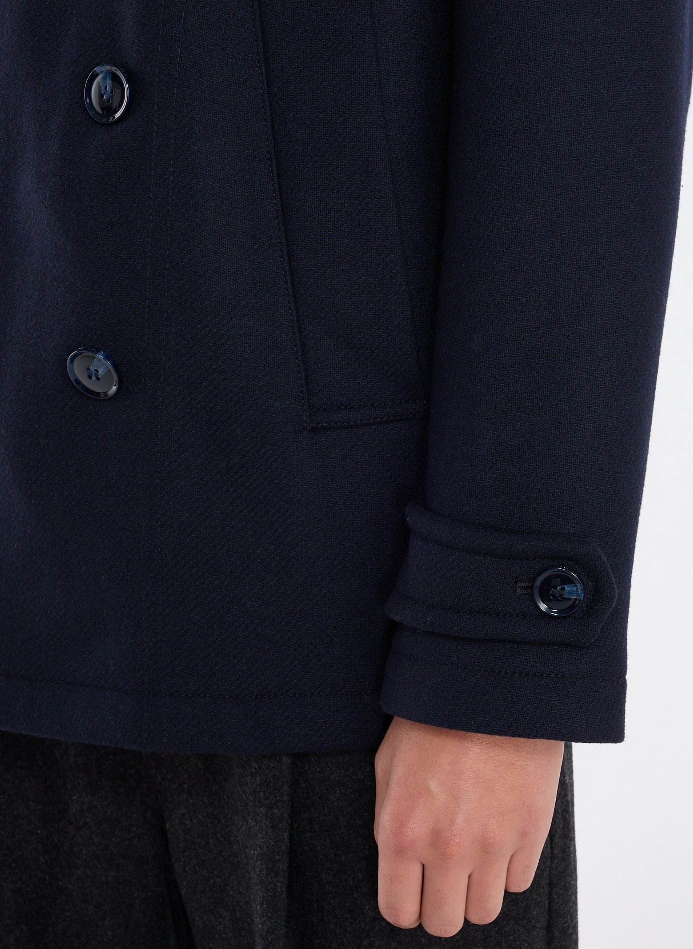 Straight wool-blend coat with classic collar STRELLSON Blue