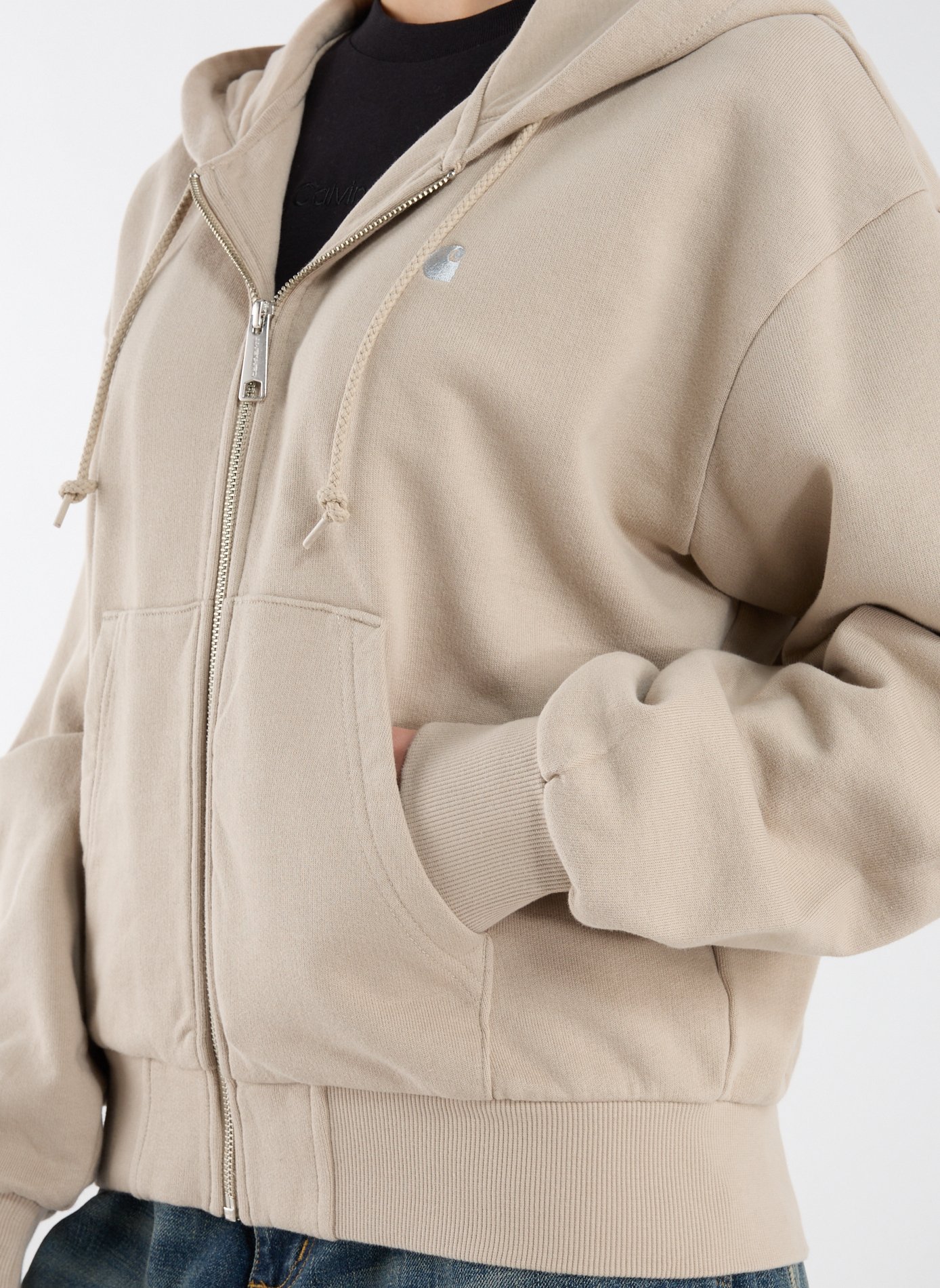 Hooded cotton cardigan CARHARTT WIP Beige