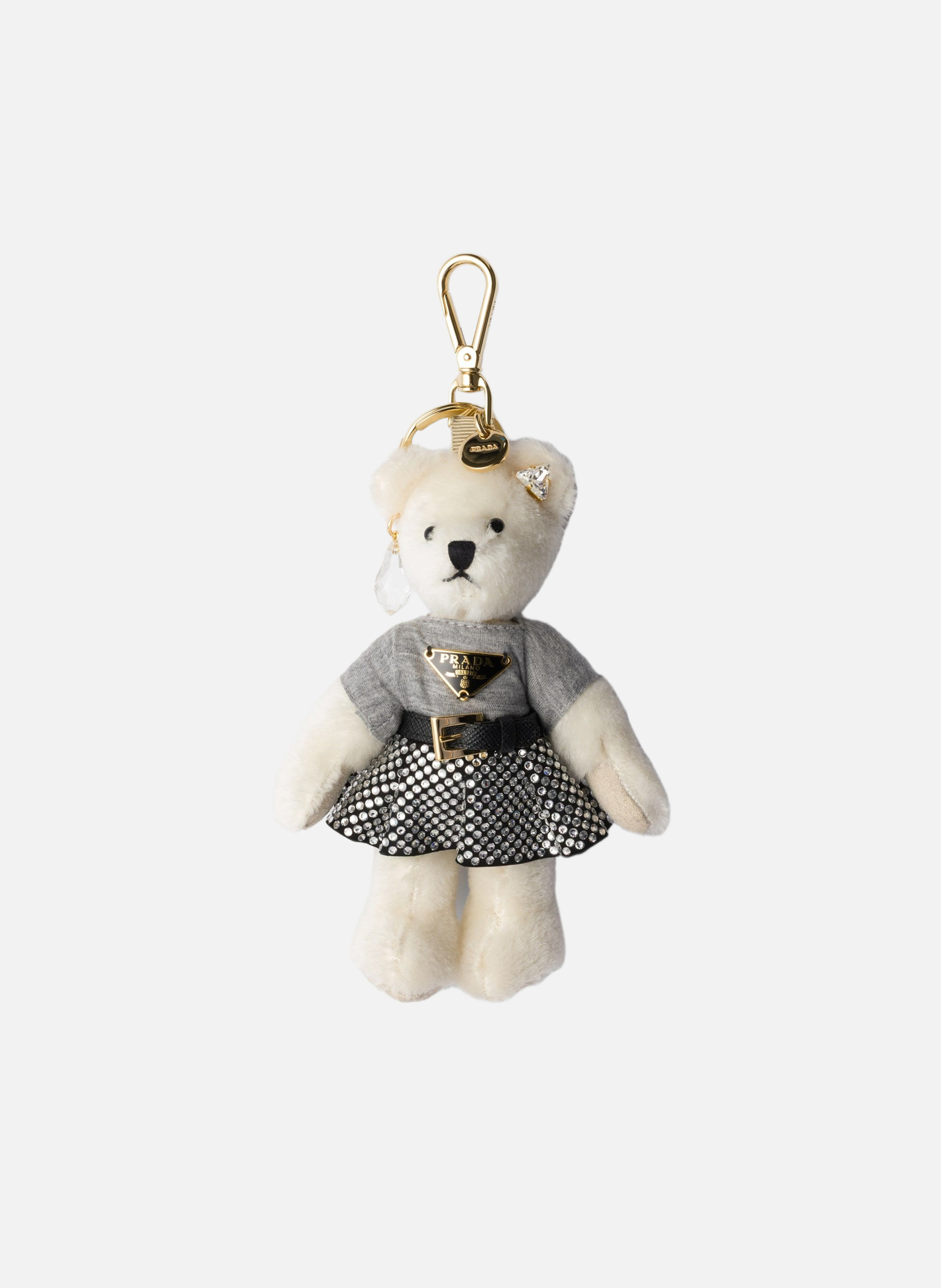 Charm de porte-clés teddy PRADA Blanc