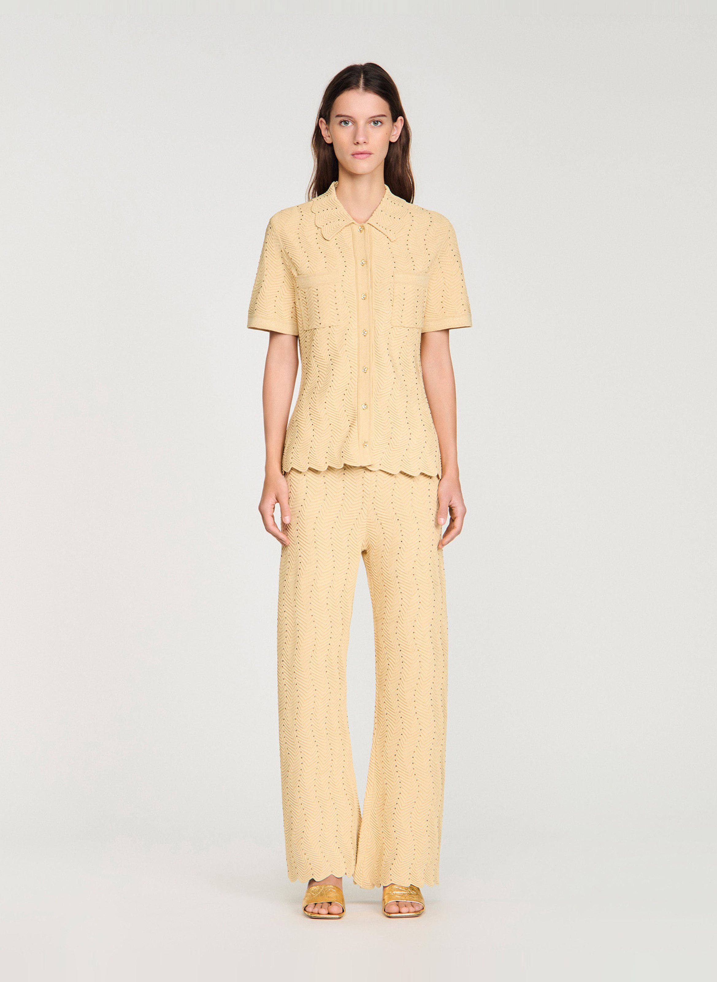 Cardigan col classique SANDRO Doré