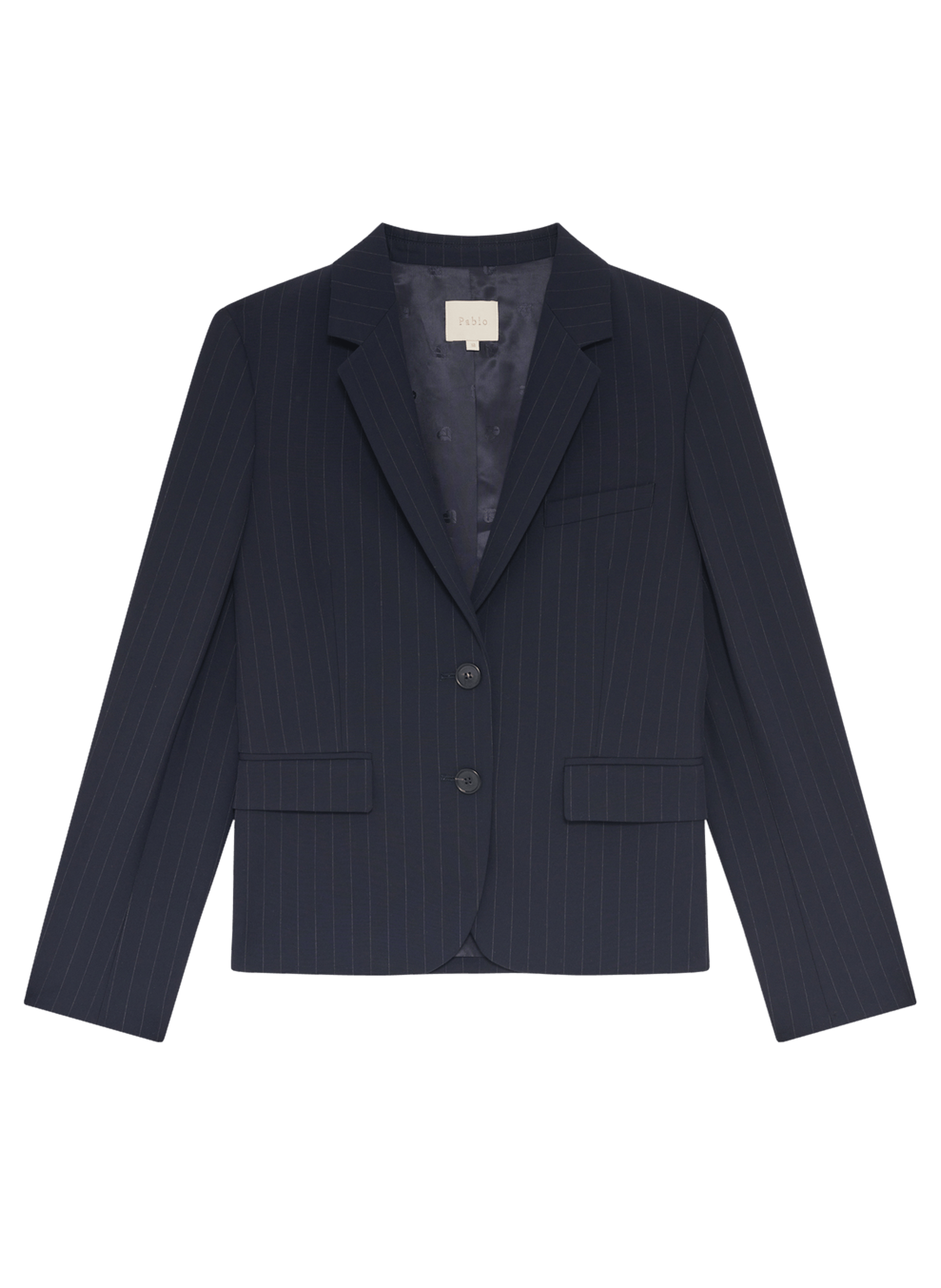 Veste de tailleur à fines rayures - maryline PABLO Bleu