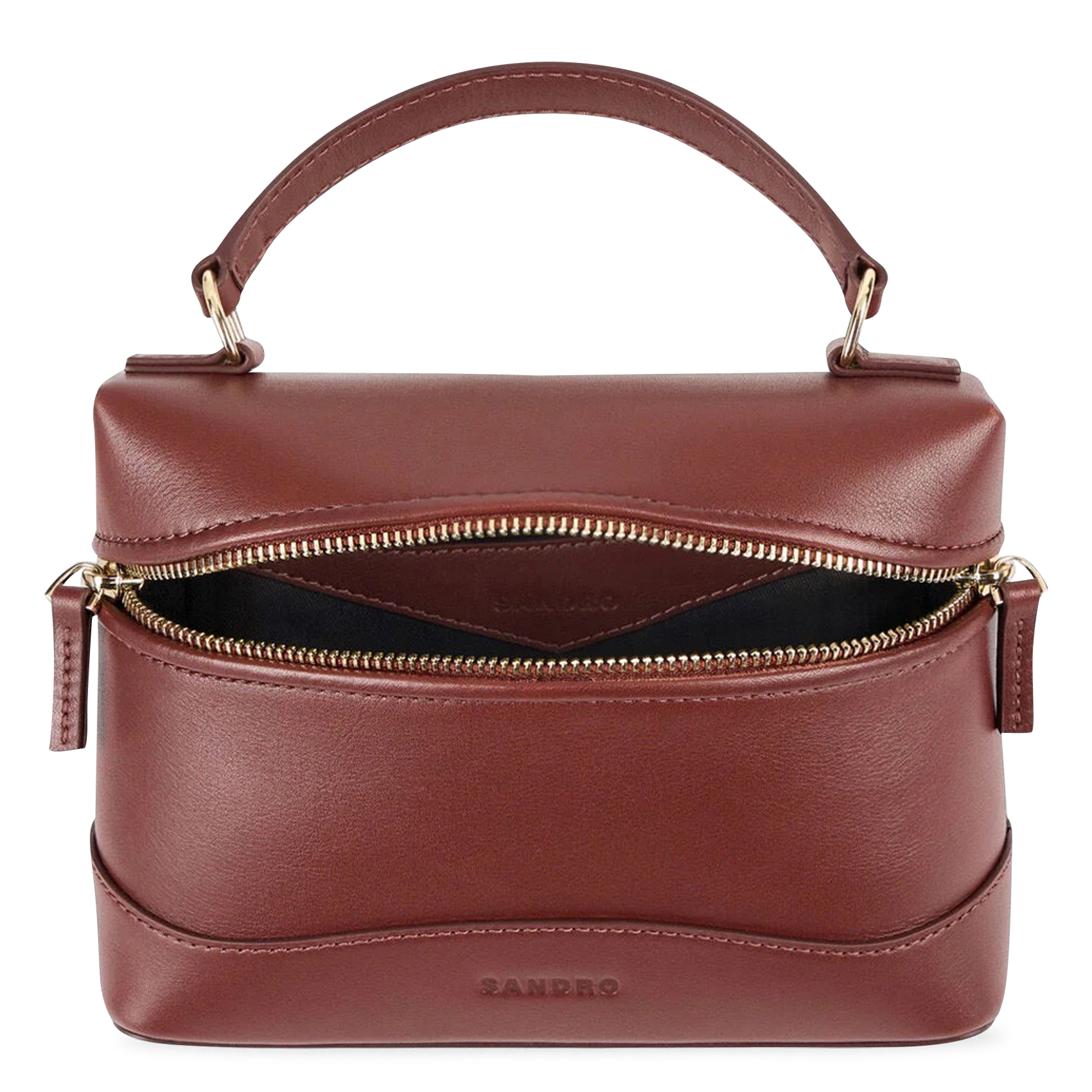 Sac bandoulière en cuir SANDRO Marron