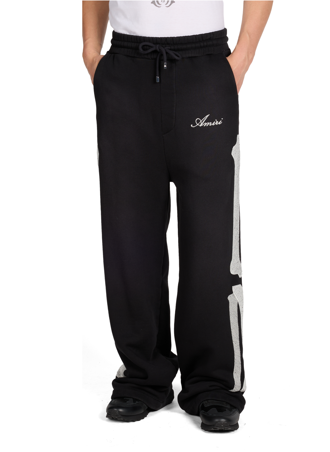Pantalon de survêtement brodé en coton AMIRI Noir
