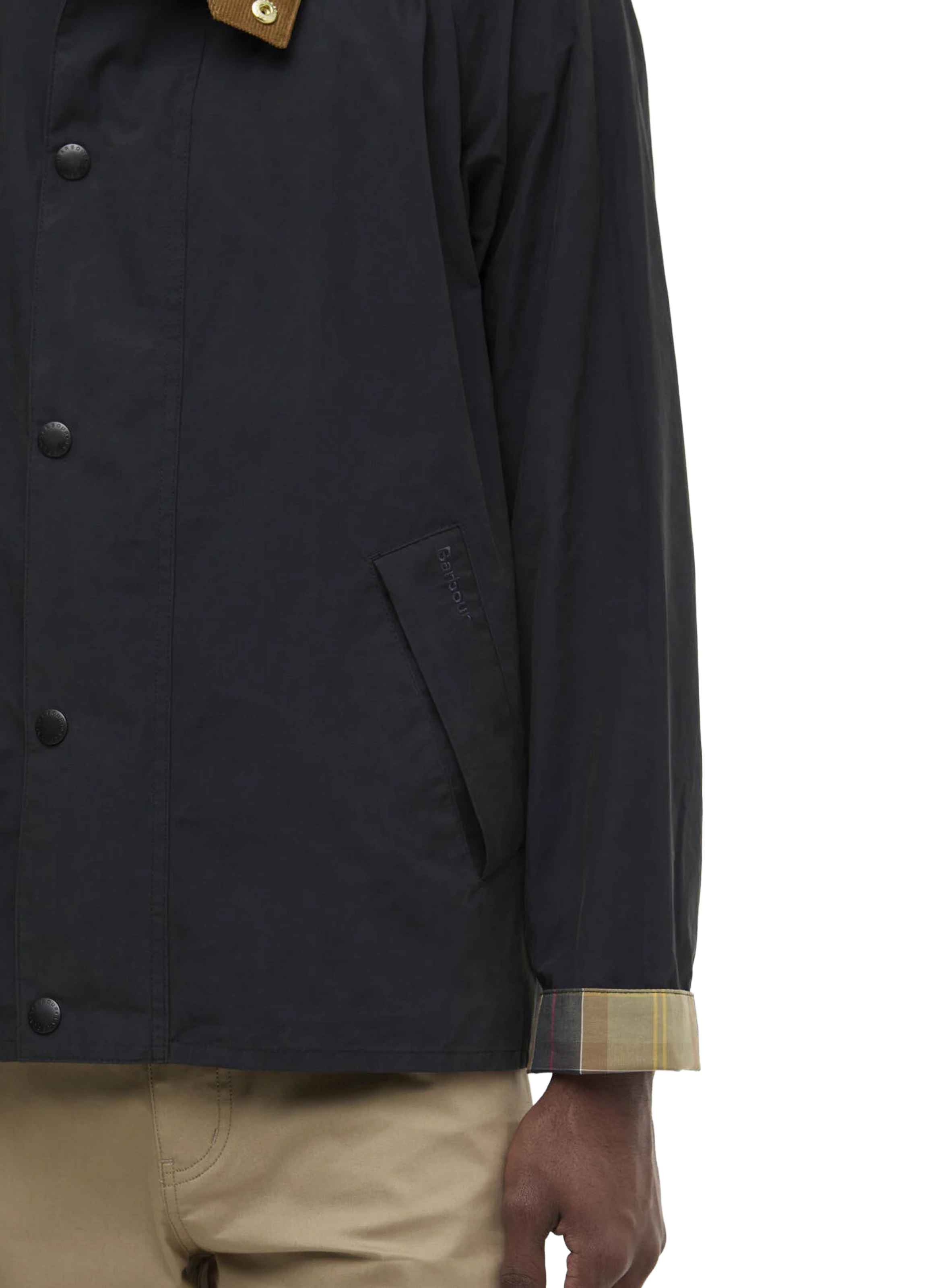 Veste droite col boutonné en coton mélangé BARBOUR Bleu