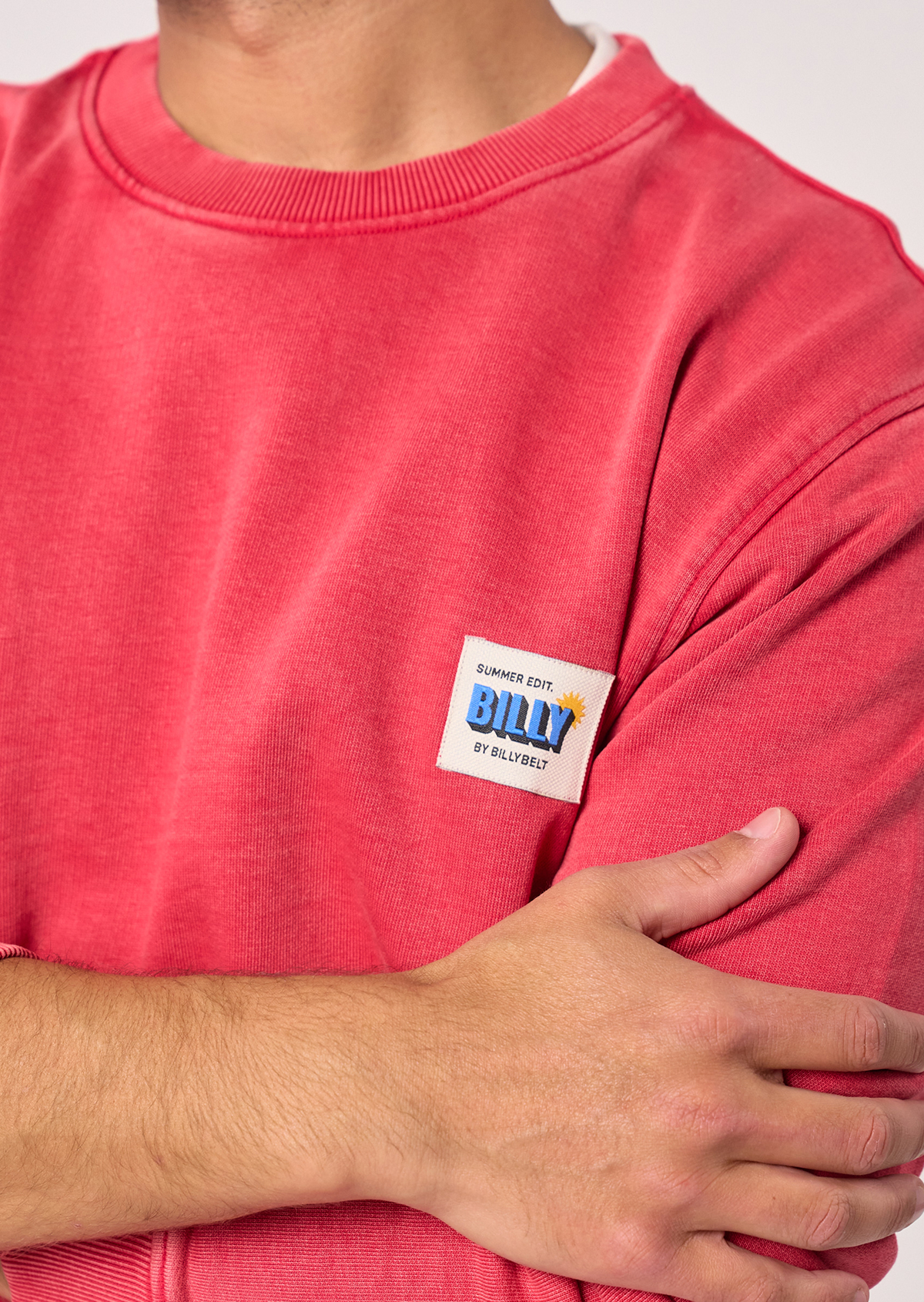 Sweatshirt vintage en coton biologique BILLYBELT Rouge