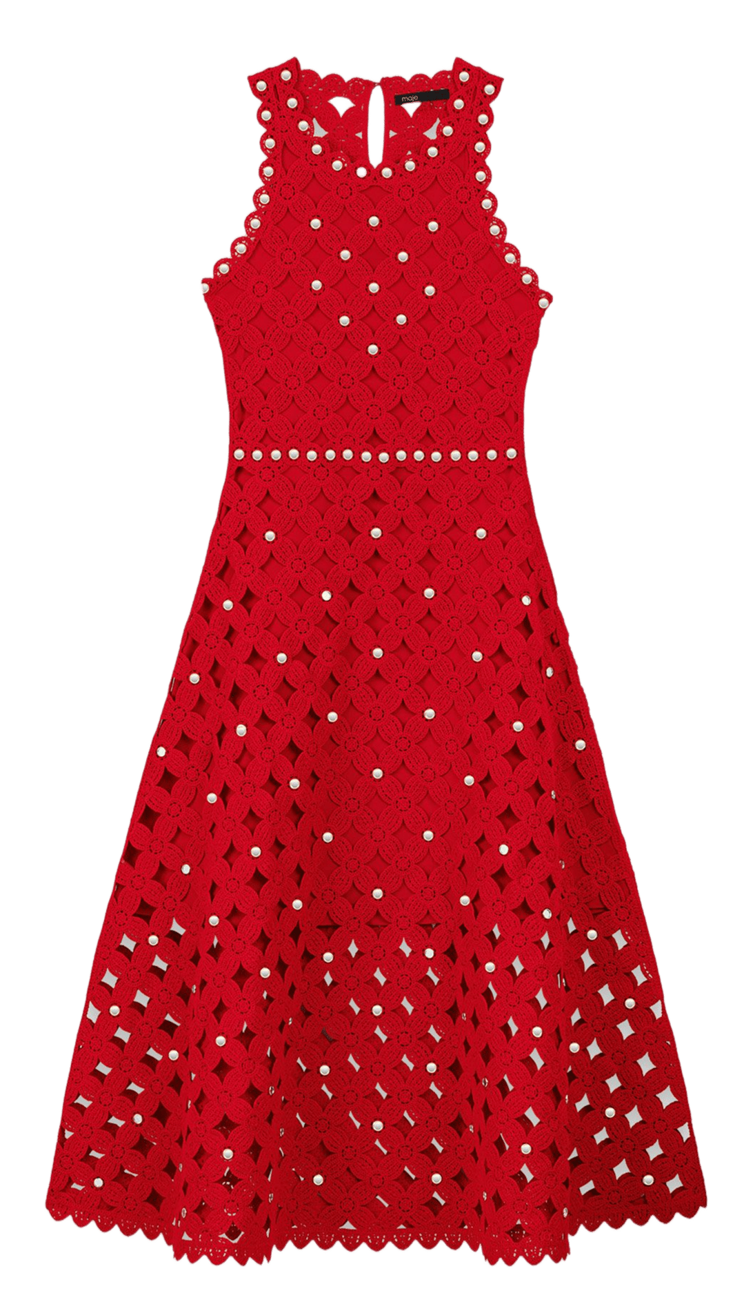 Robe midi en crochet MAJE Rouge