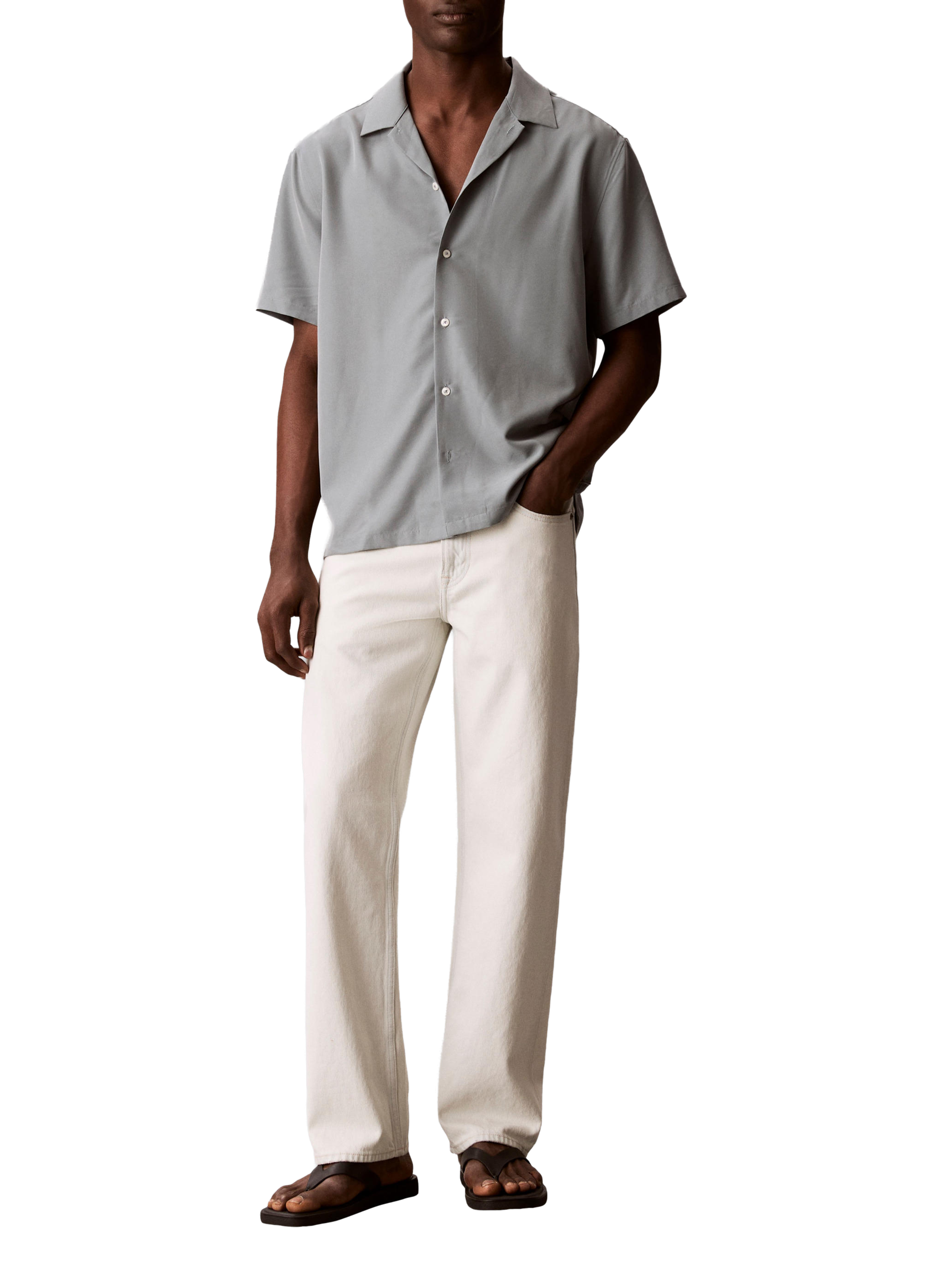 Chemise droite à manches courtes CALVIN KLEIN Bleu