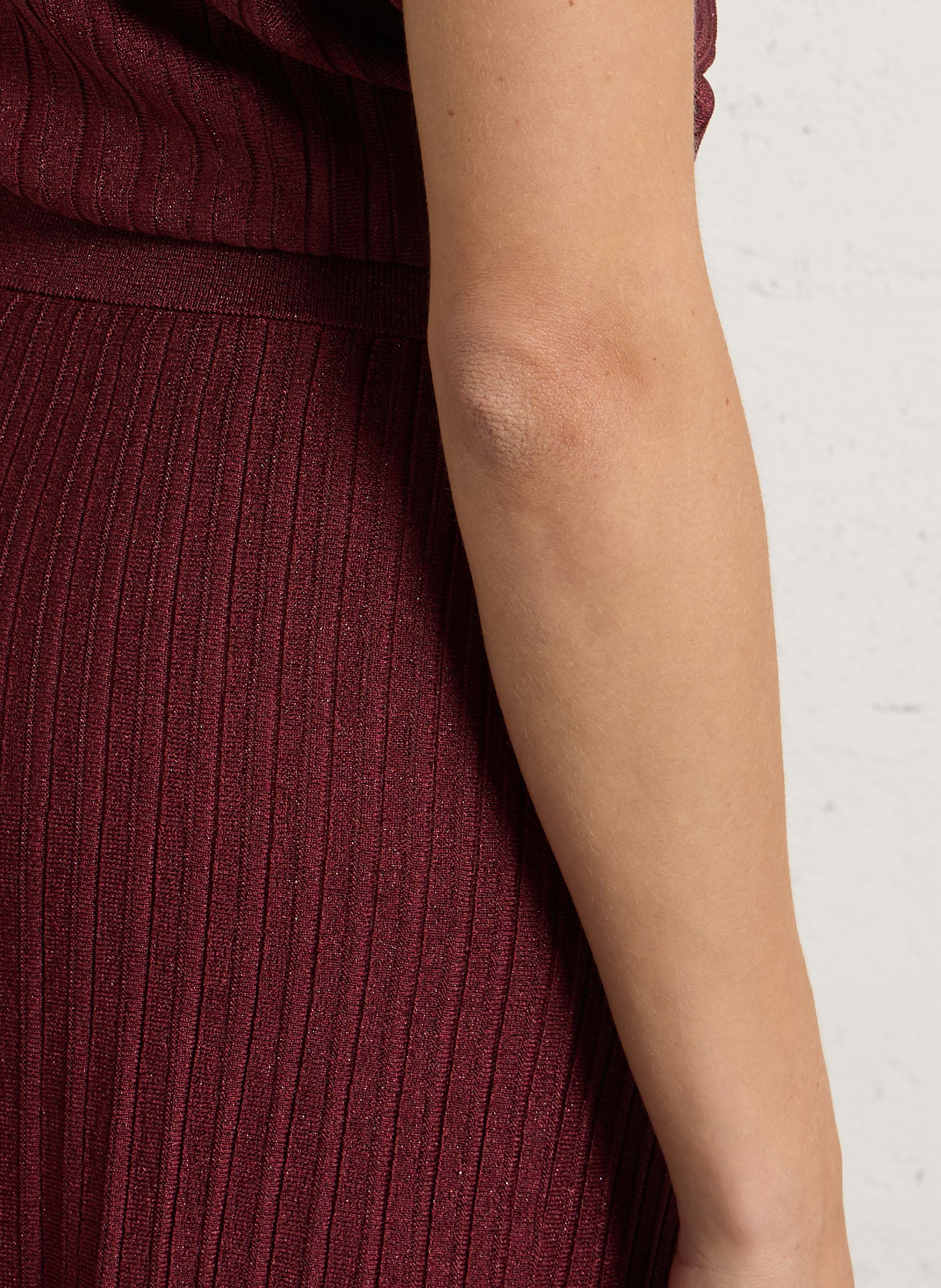 Jupe longue en maille pailletée olympe MAISON 123 Rouge