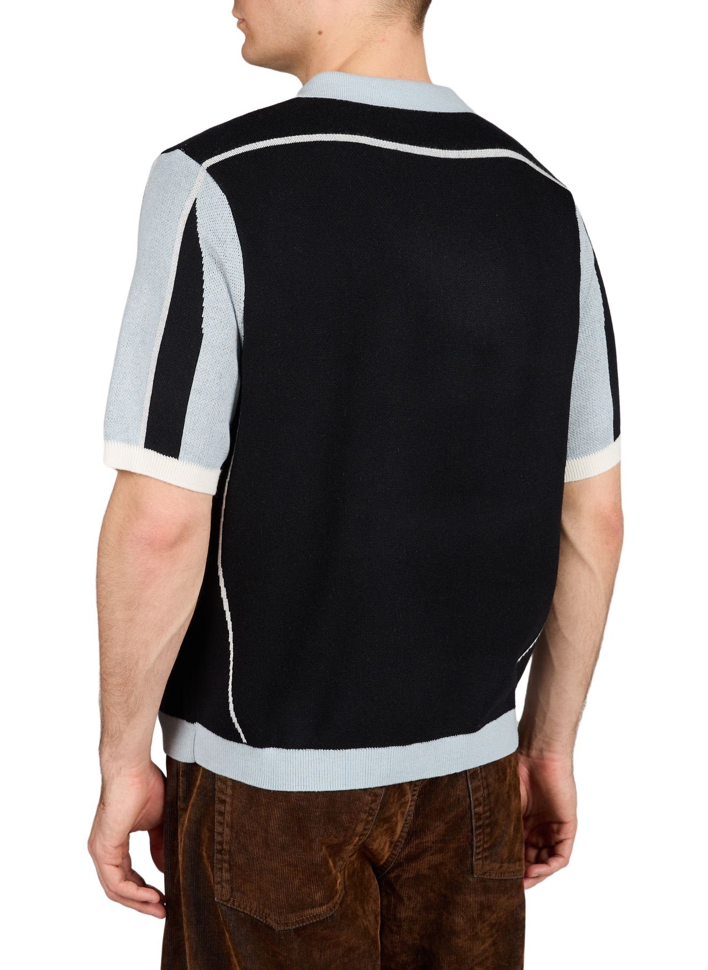 Boxy jacquard wool blend polo sweater JACKER. Black