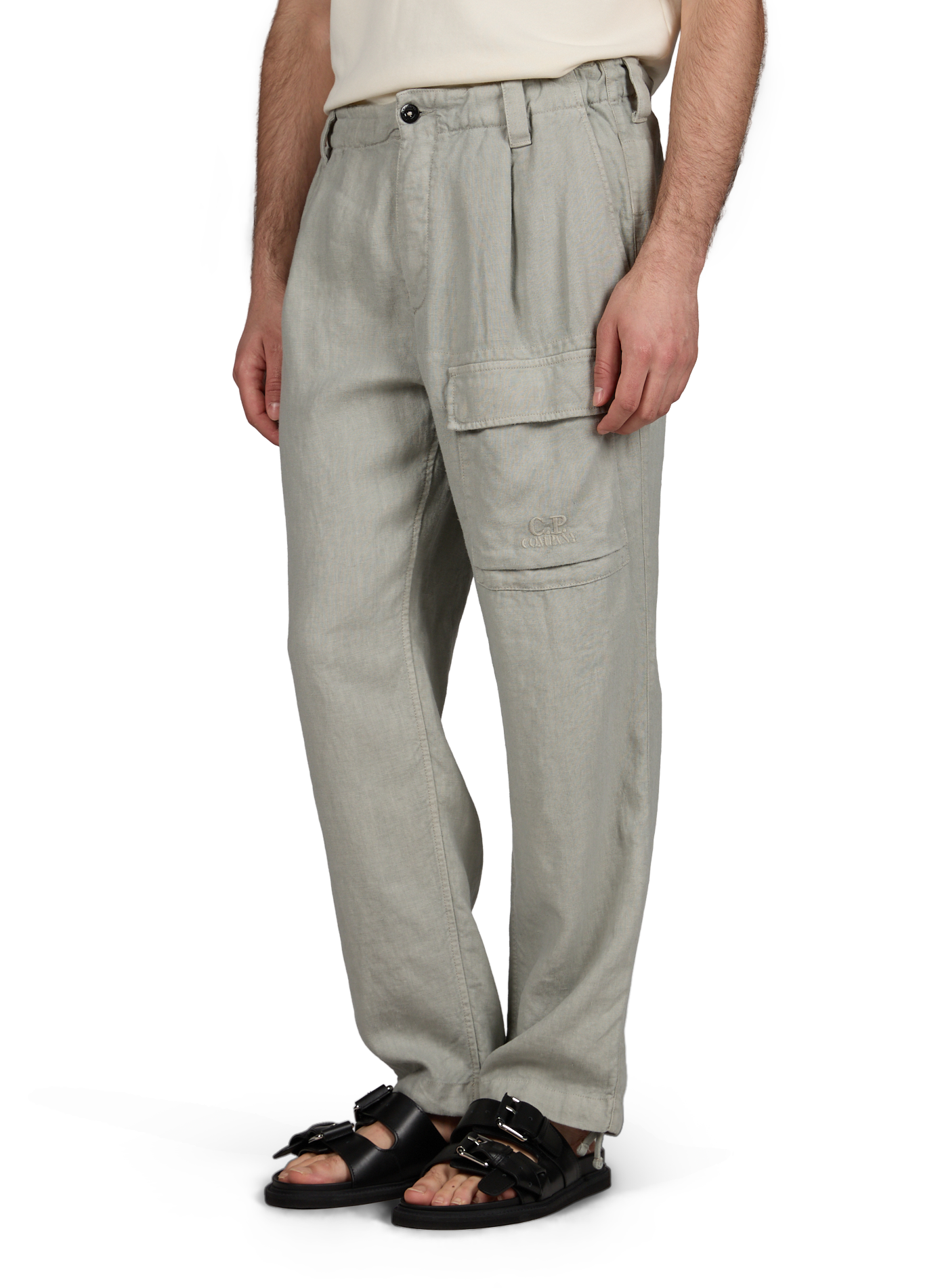 Pantalon cargo en lin CP COMPANY Gris