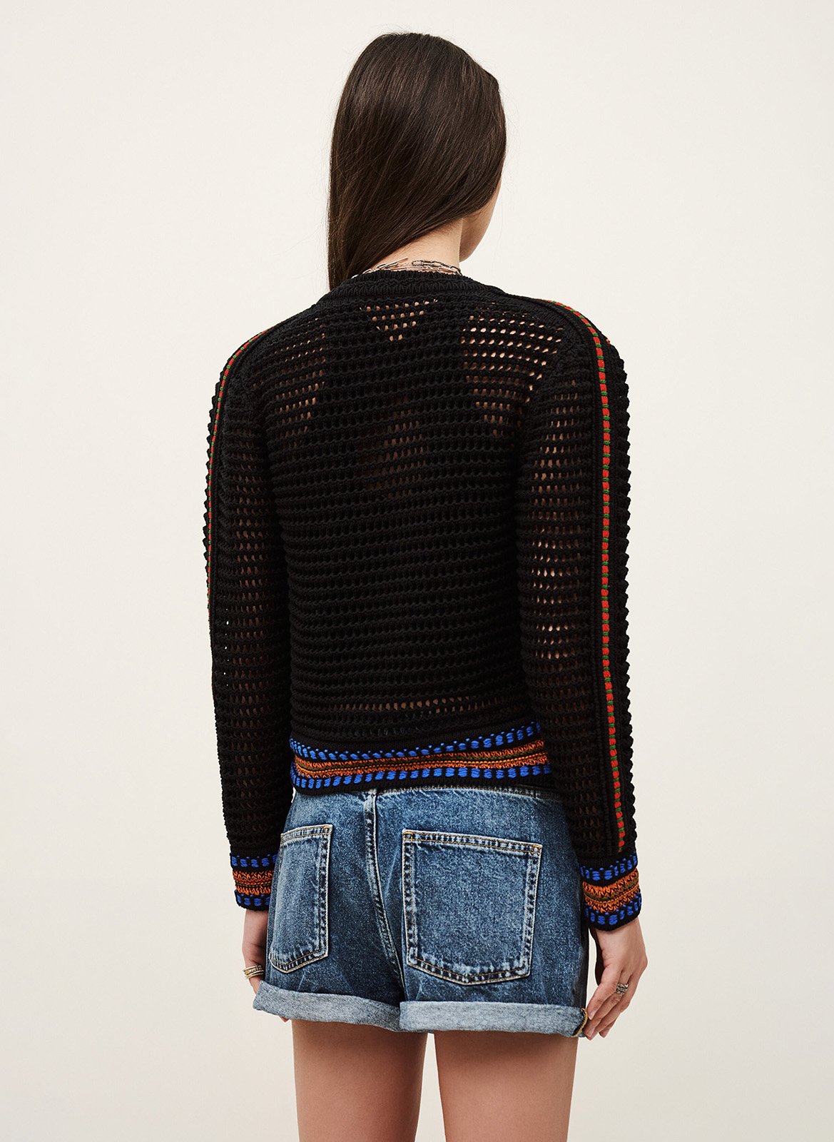 Gilet en crochet col rond bianca BA&SH Multicolore