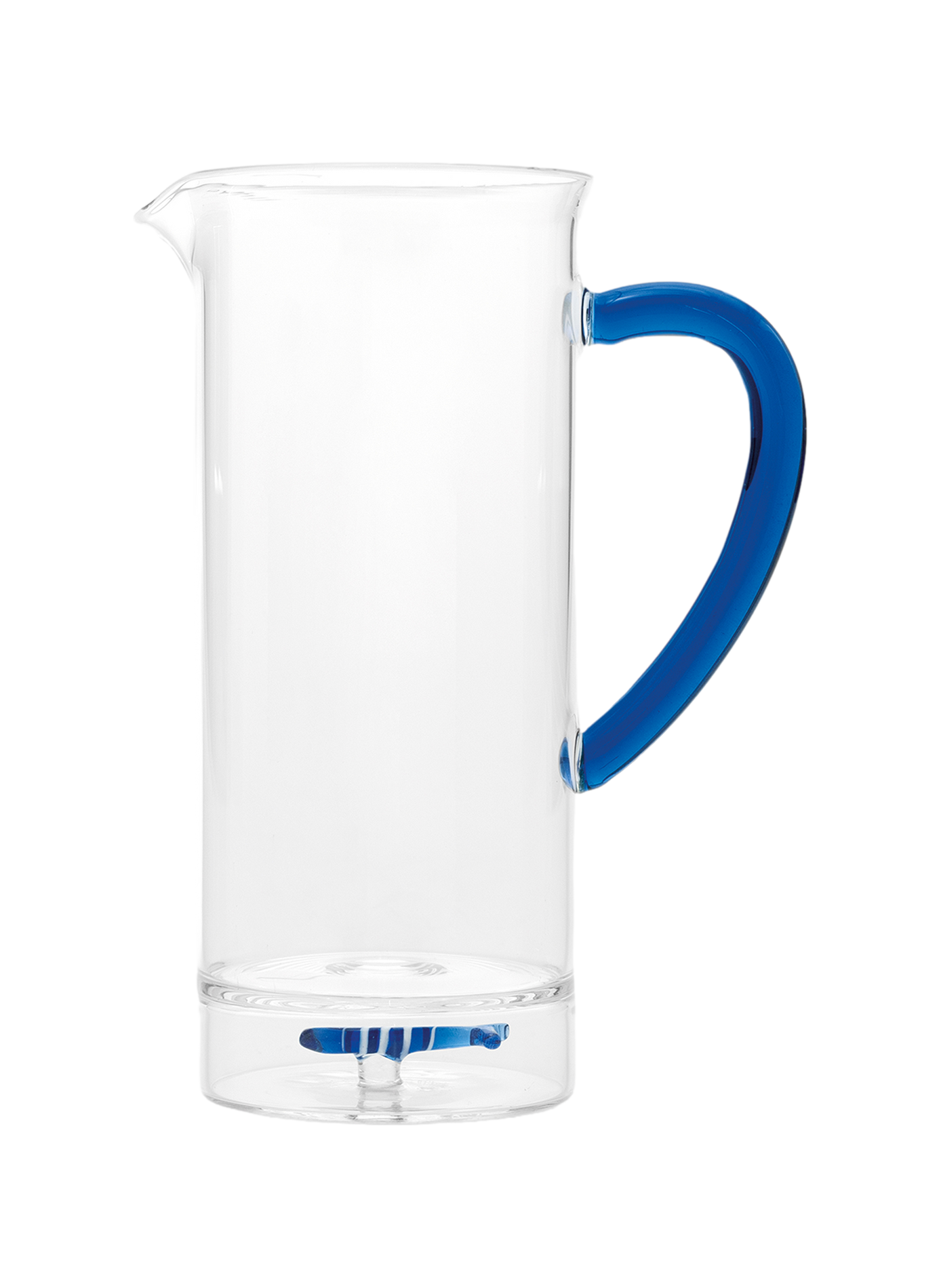 Hoge karaf van Teca Mare in glas ZAFFERANO Blauw