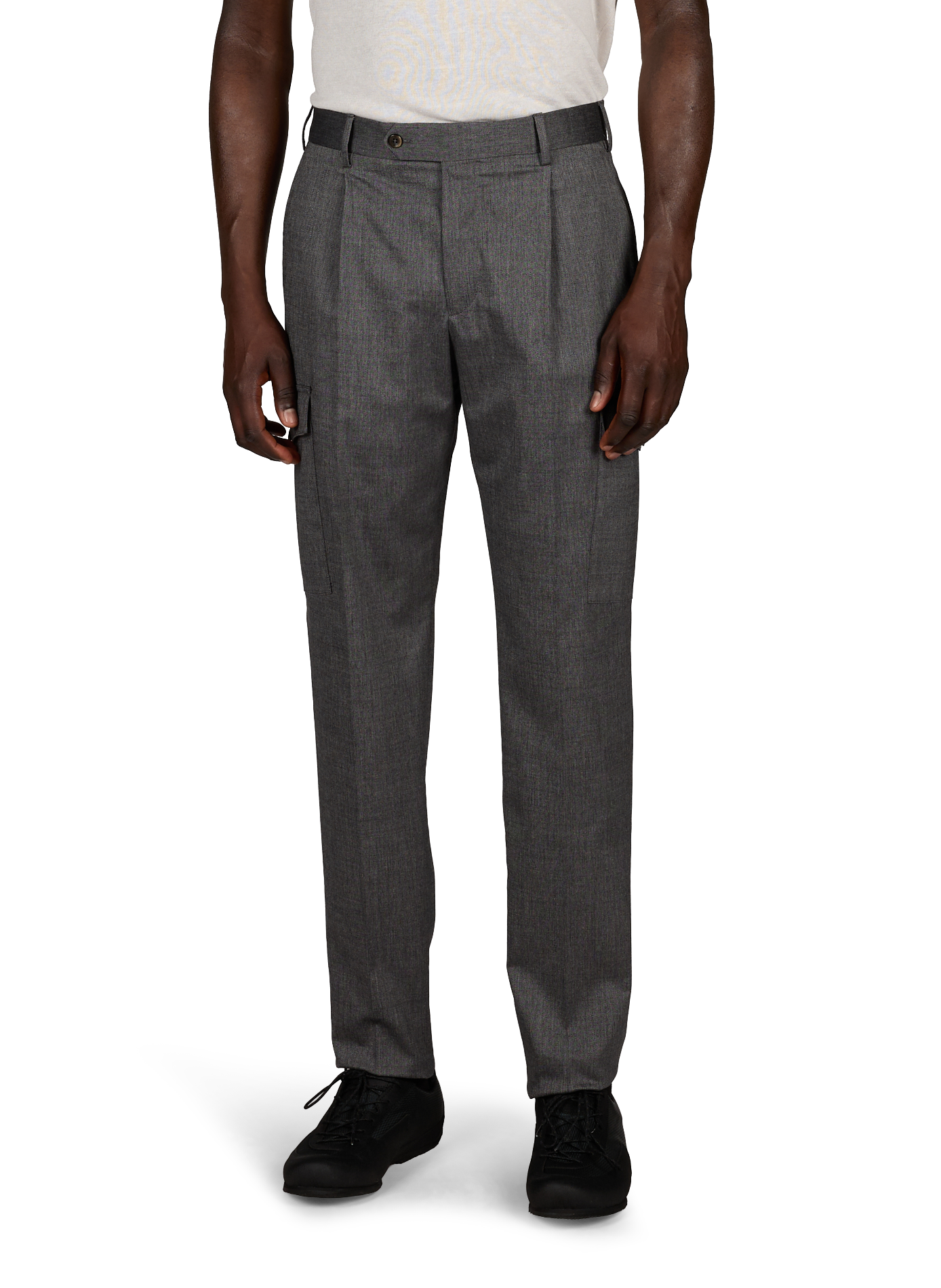 Broek van zuivere wol en gemengd katoen PT01 Zwart