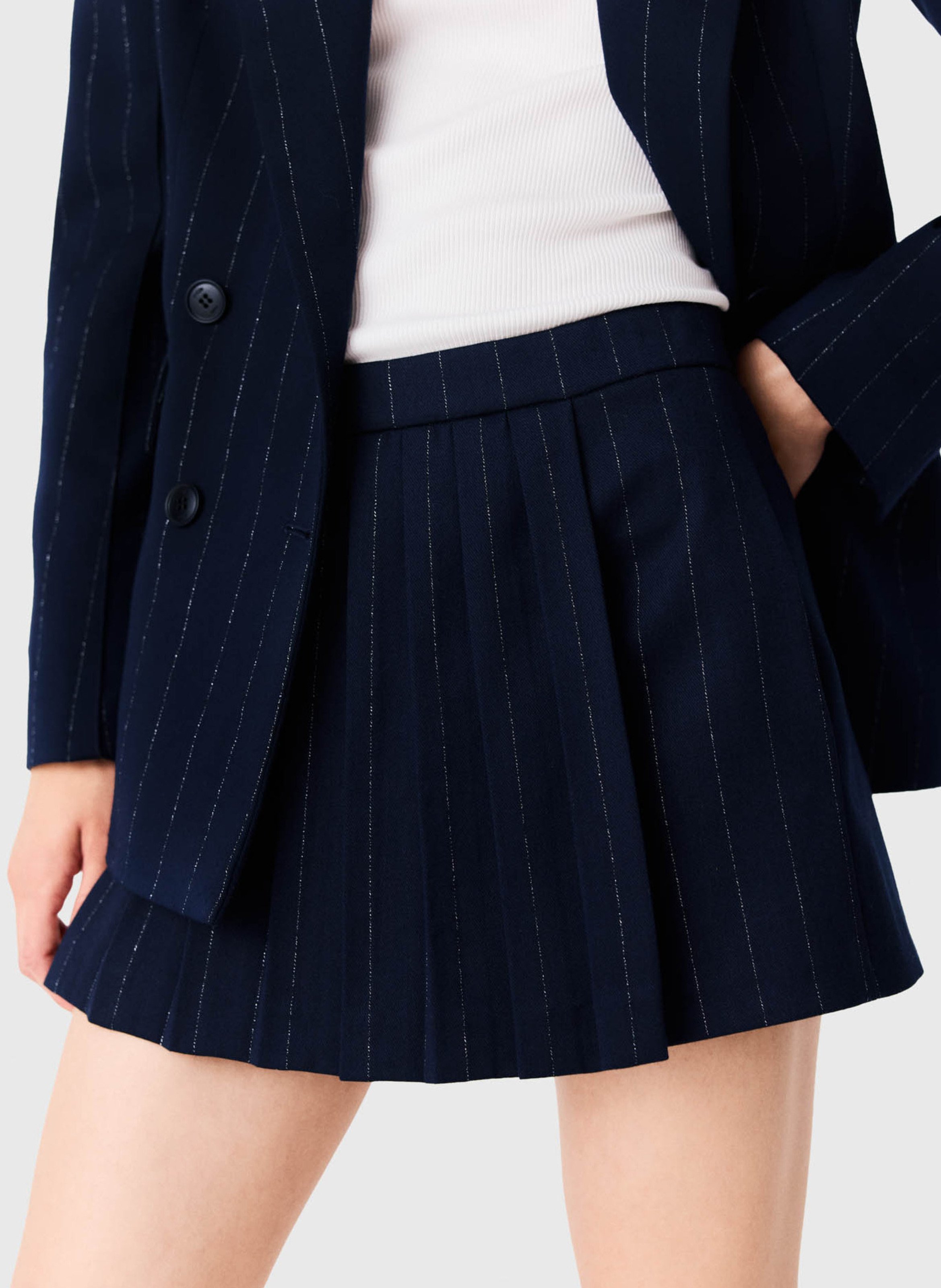 Short jupe à rayures fines MAJE Bleu