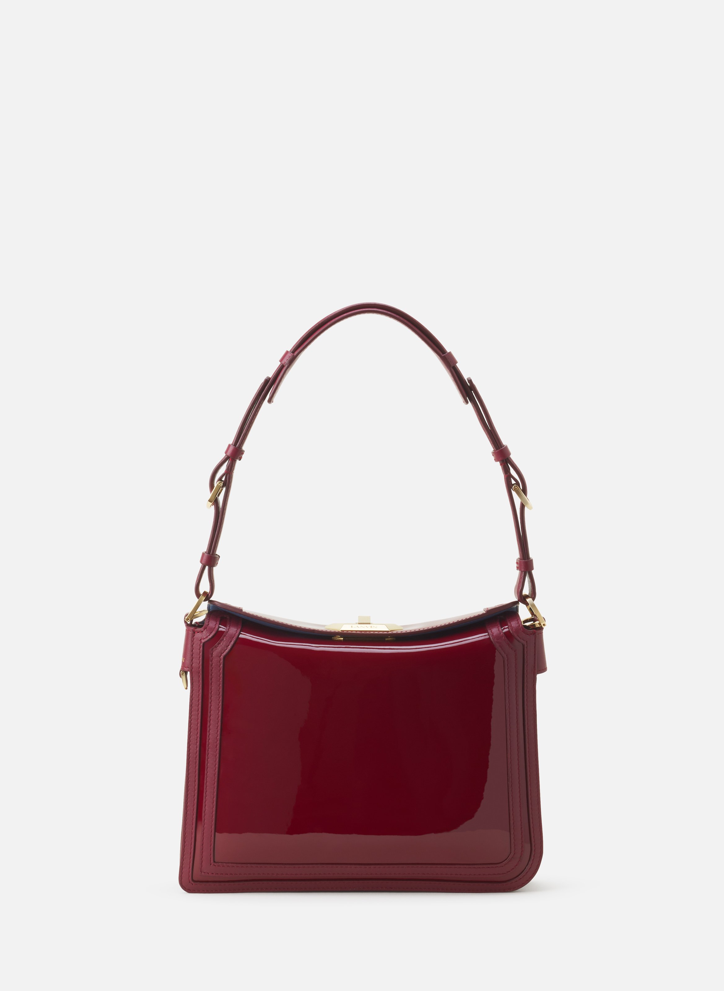 Sac compagnon 20 en cuir vernis LANVIN Rouge