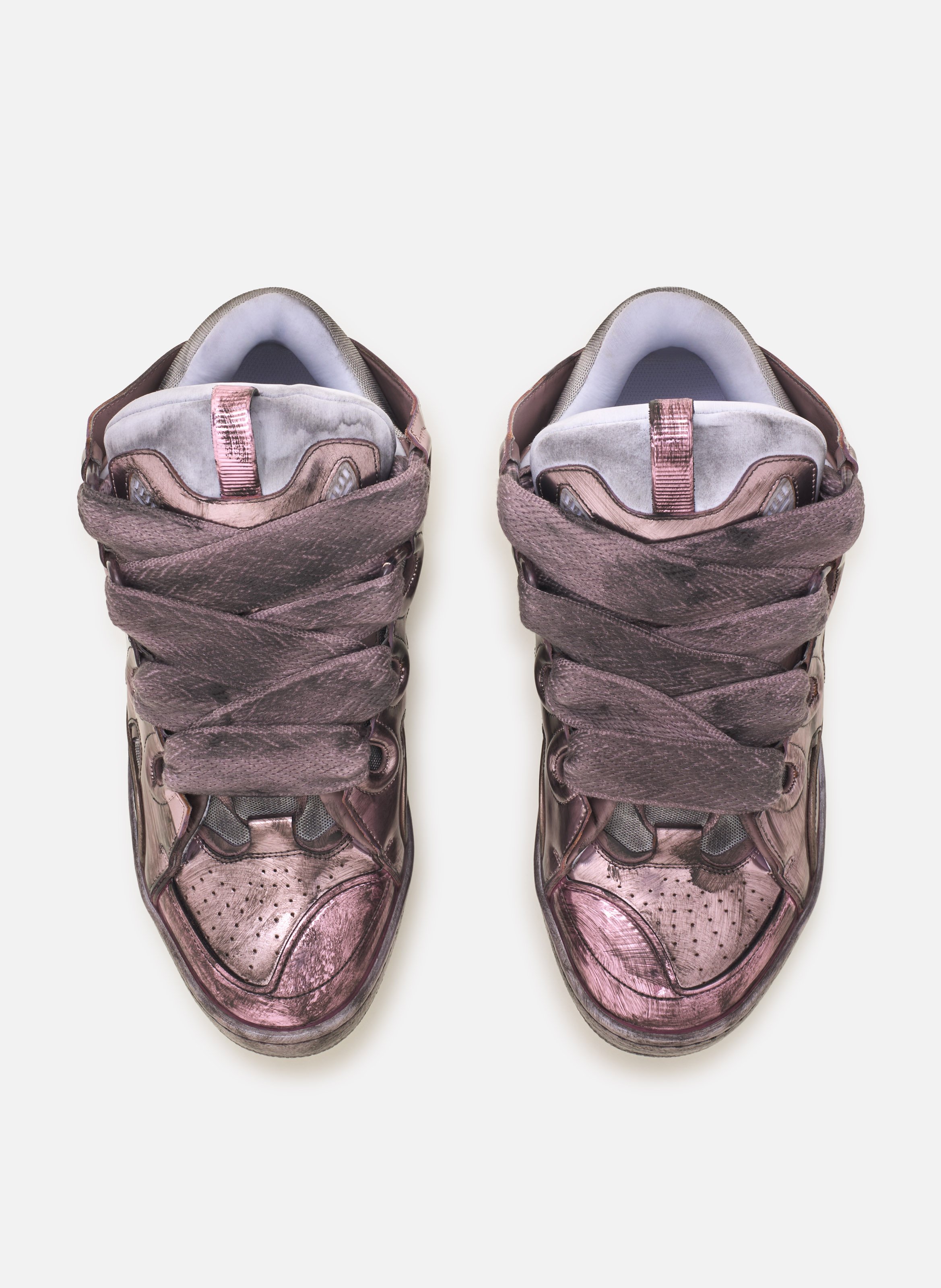 Sneakers curb en tissu technique metallise LANVIN Rose