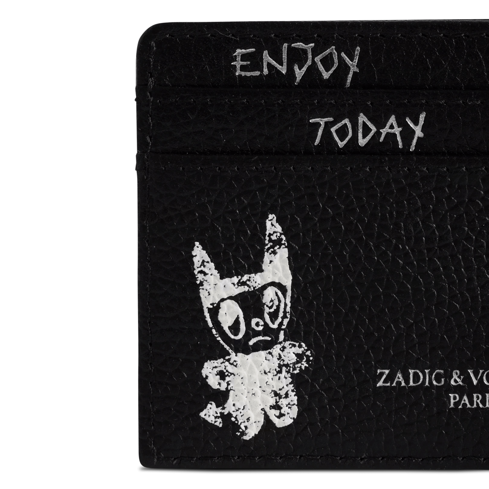 Porte-cartes en cuir imprimé zv pass ZADIG&VOLTAIRE Noir
