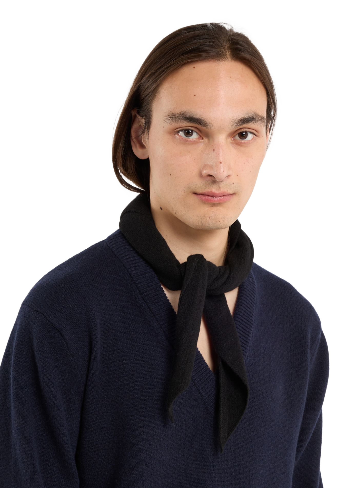Schal mit spitzer Kante aus Wolle SAISON 1865 Schwarz