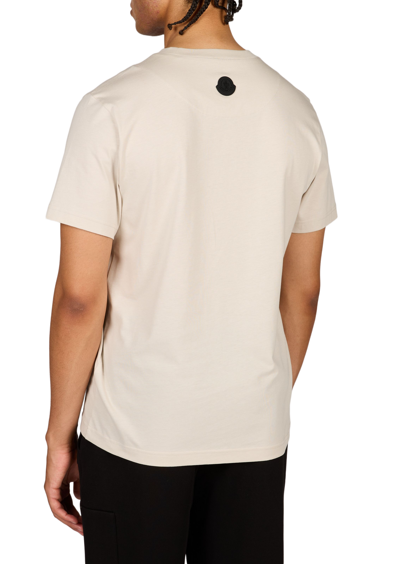 T-shirt met ronde hals en katoenen logo. MONCLER Beige