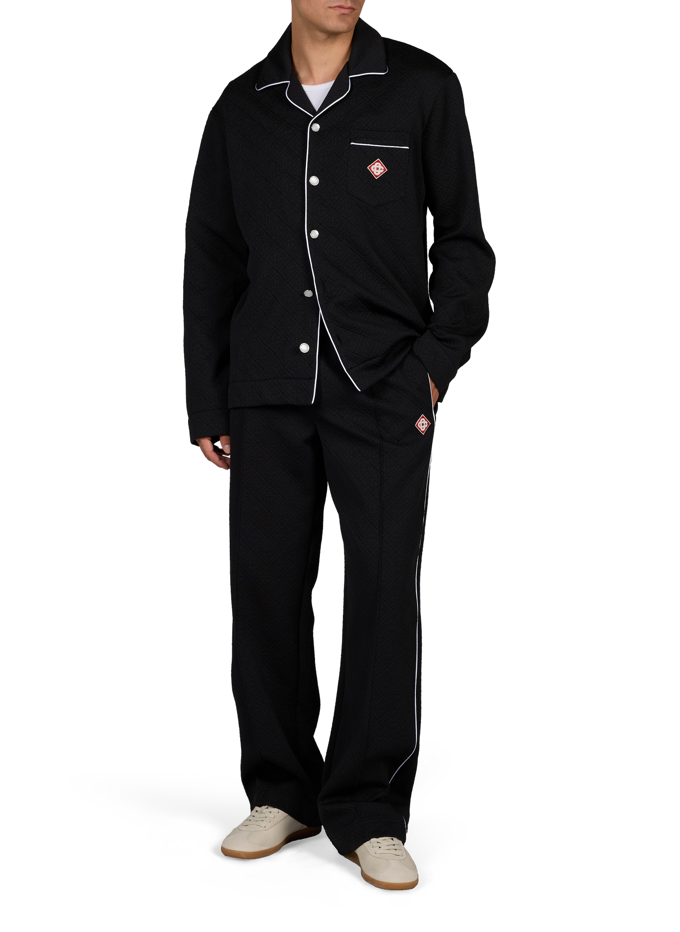 Logo-print cotton blend pants CASABLANCA PARIS Black