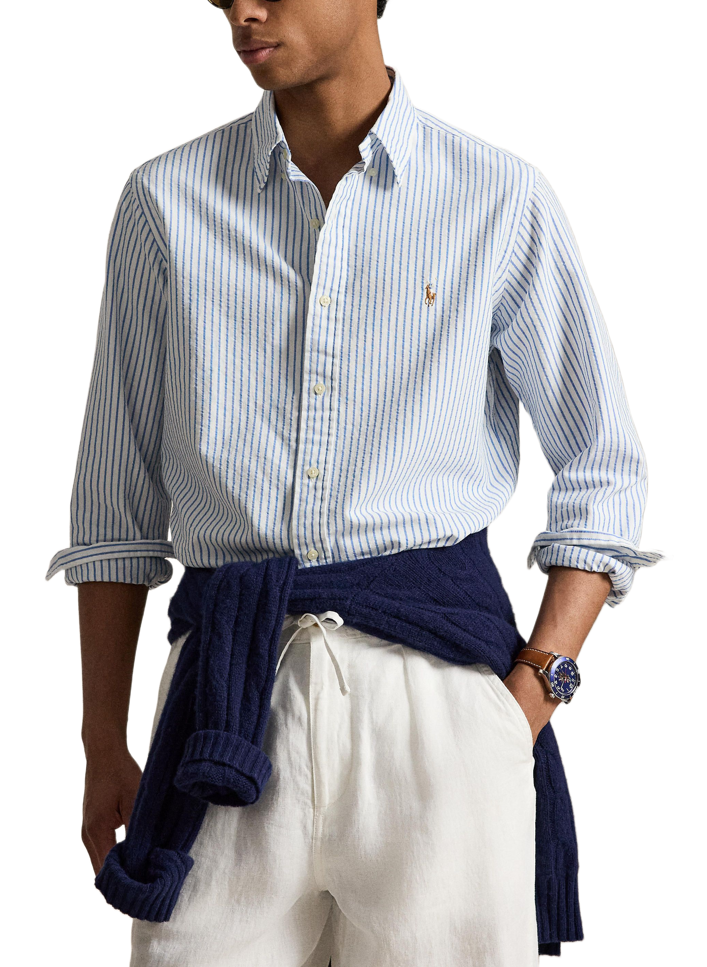 Gestreiftes Hemd aus Baumwolle POLO RALPH LAUREN Weiss