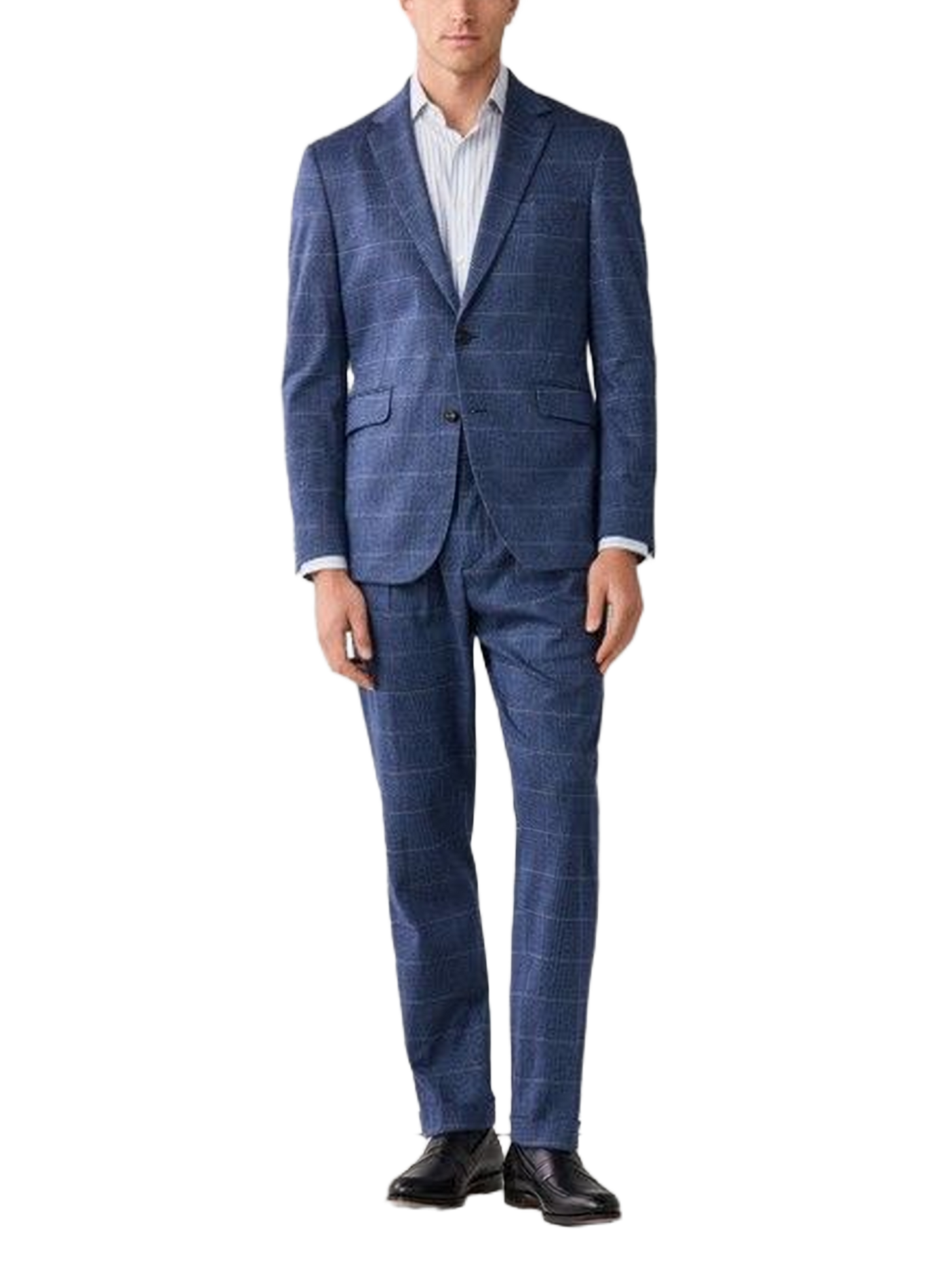 Blazer droit à motif en coton HACKETT Bleu