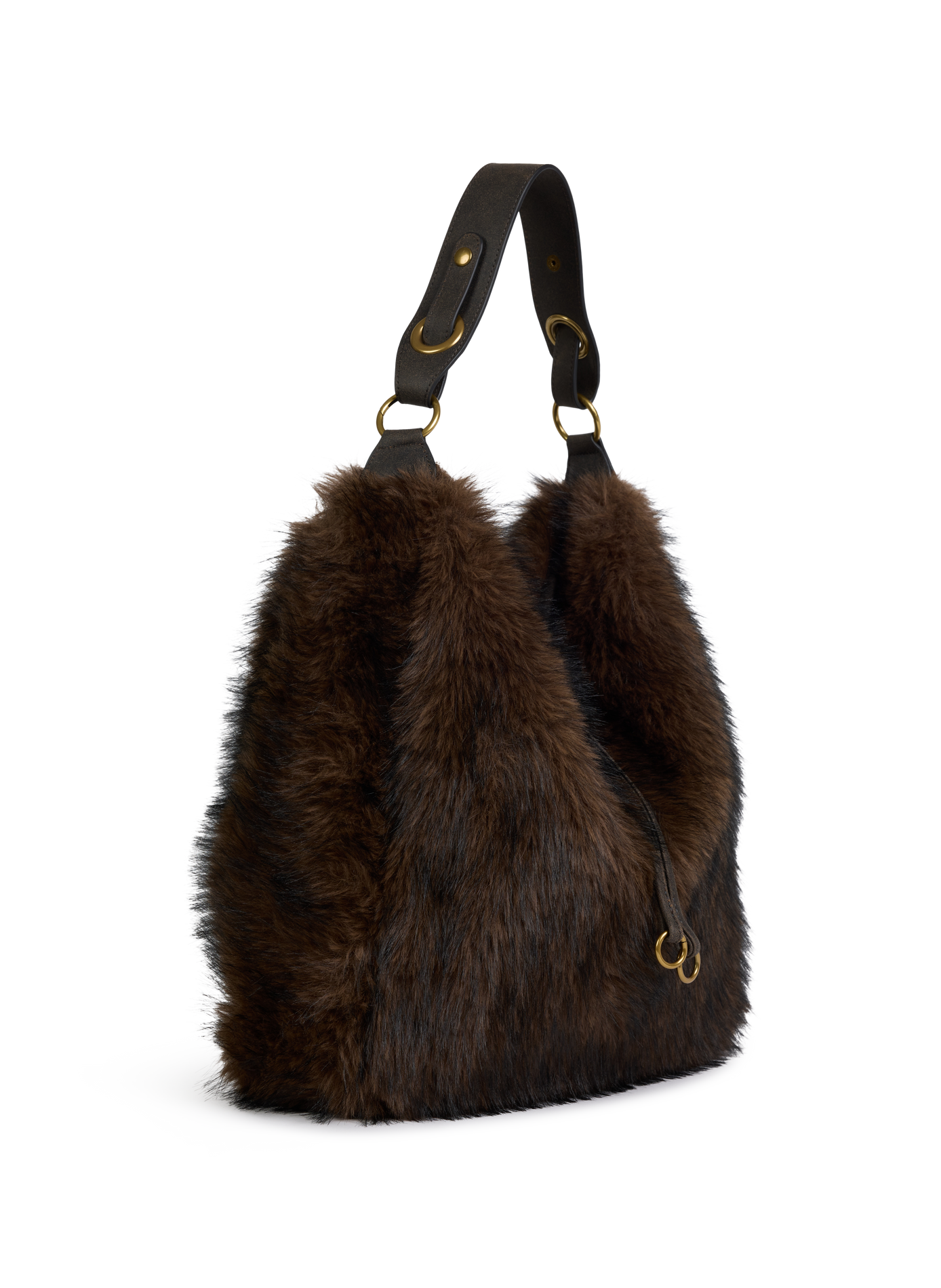 Kunstpelzhandtasche NAT & NIN Braun