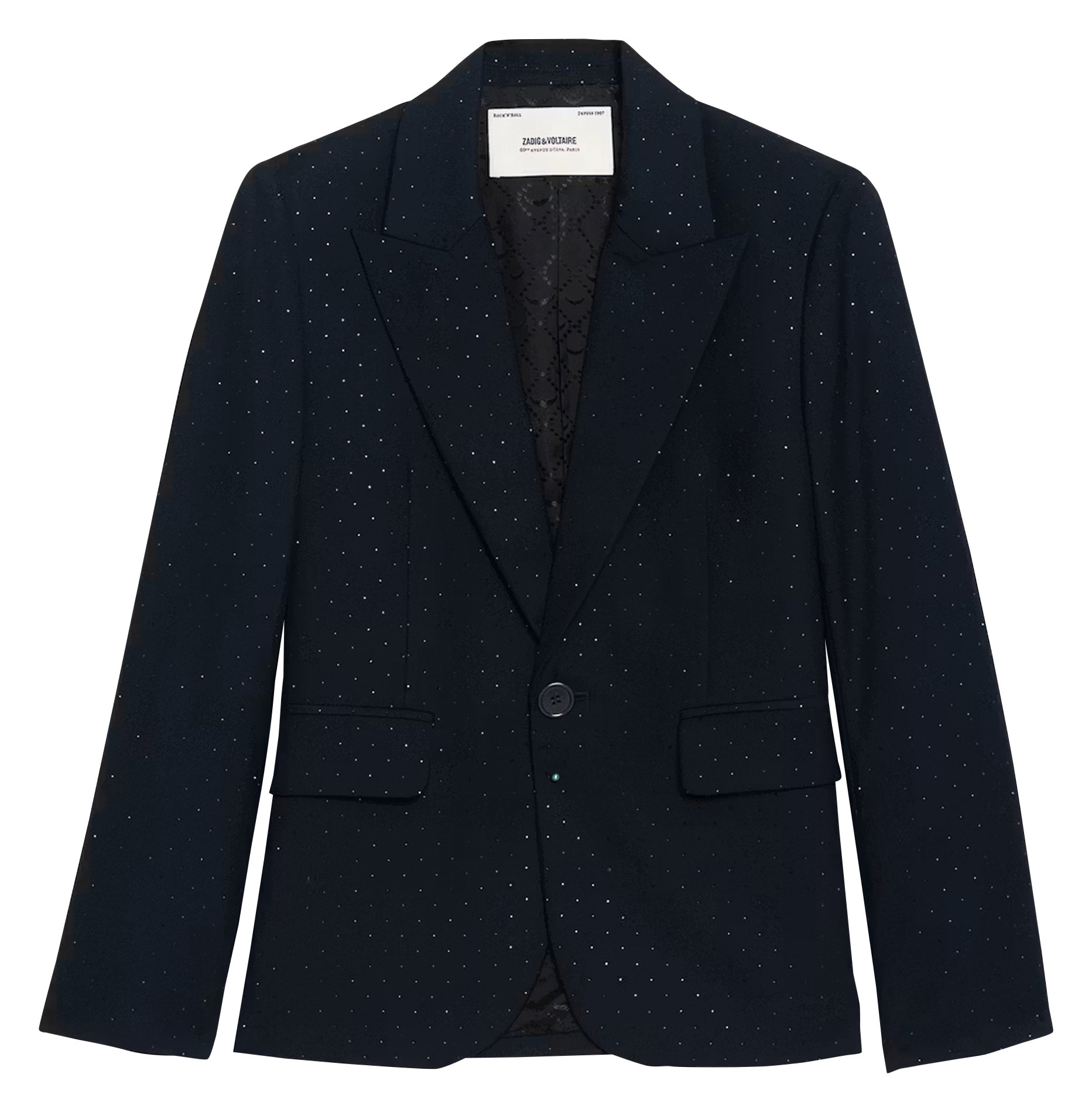 Blazer droit à strass valse ZADIG&VOLTAIRE Bleu