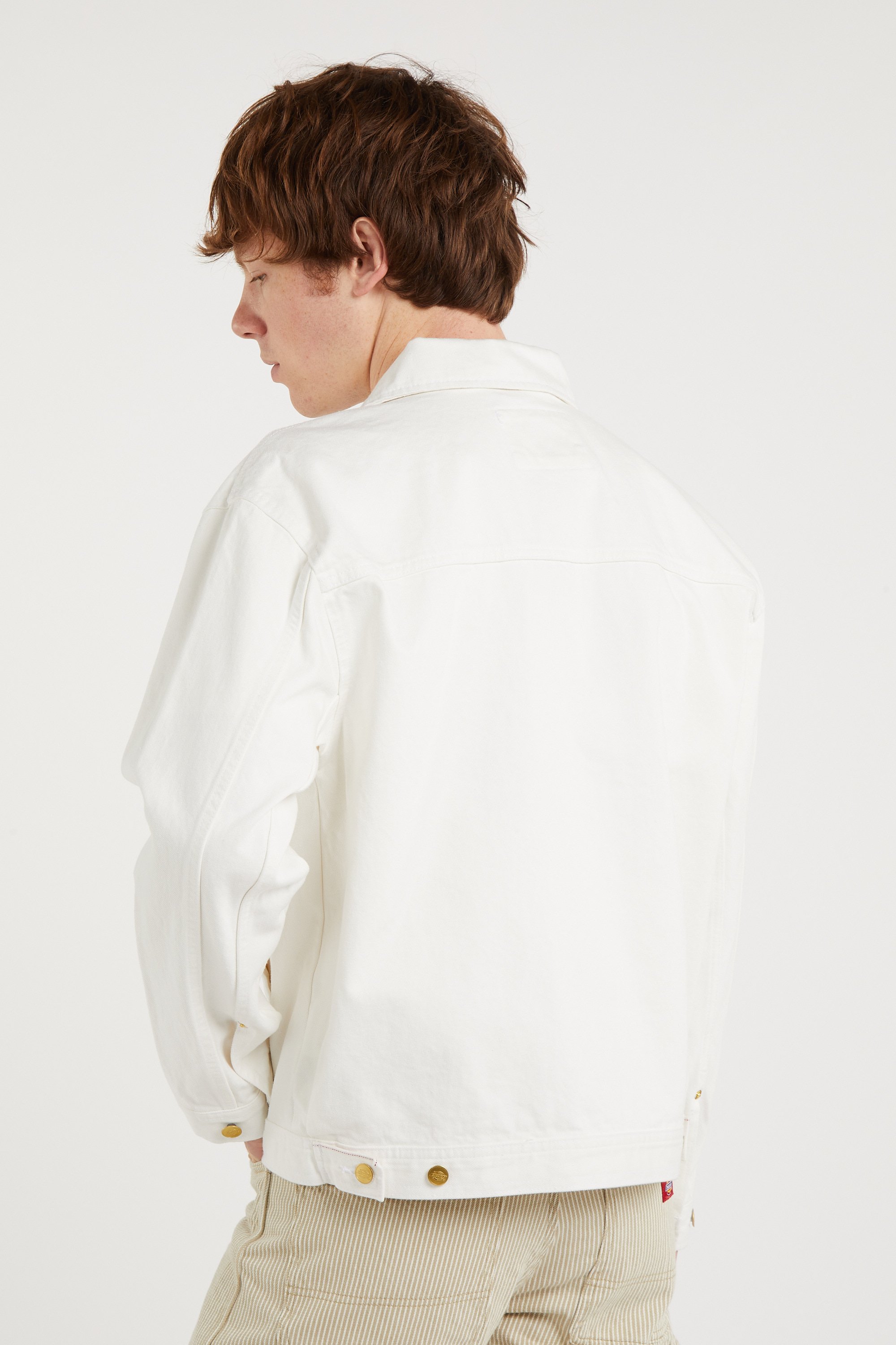 Veste selvedge pleated denim jacket DICKIES Blanc