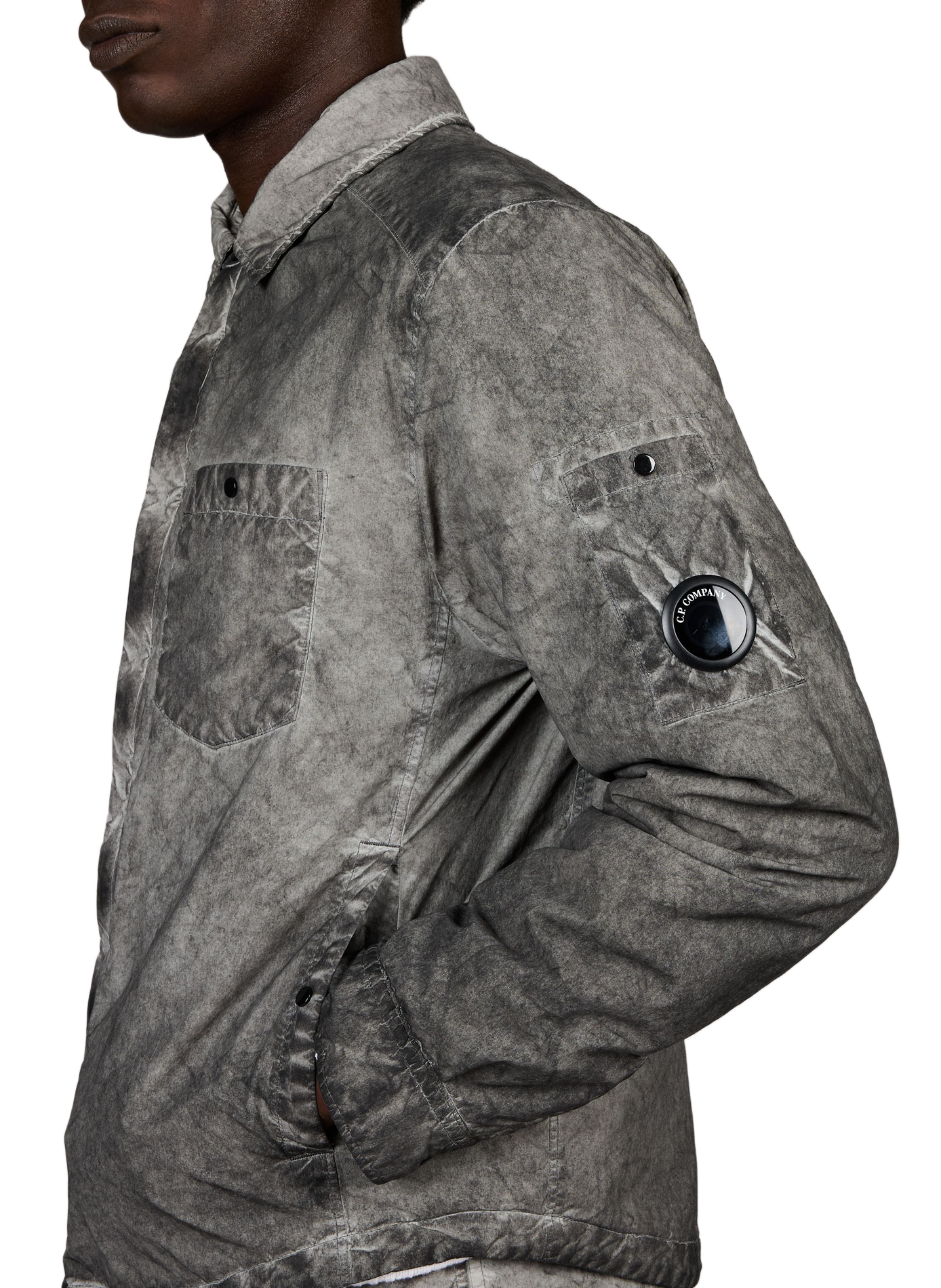 Gerade bedruckte technische Jacke CP COMPANY Schwarz