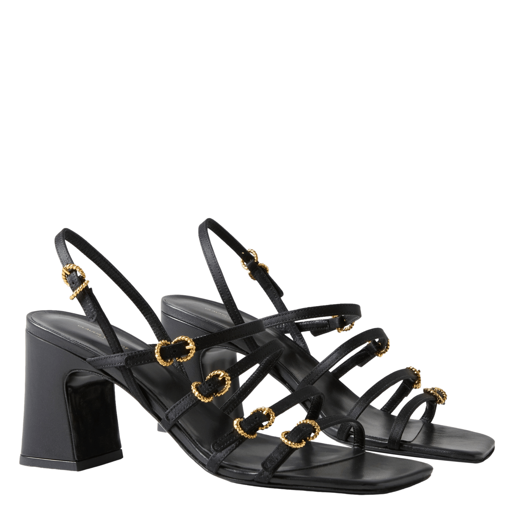 Sandales à talon en cuir CLAUDIE PIERLOT Noir