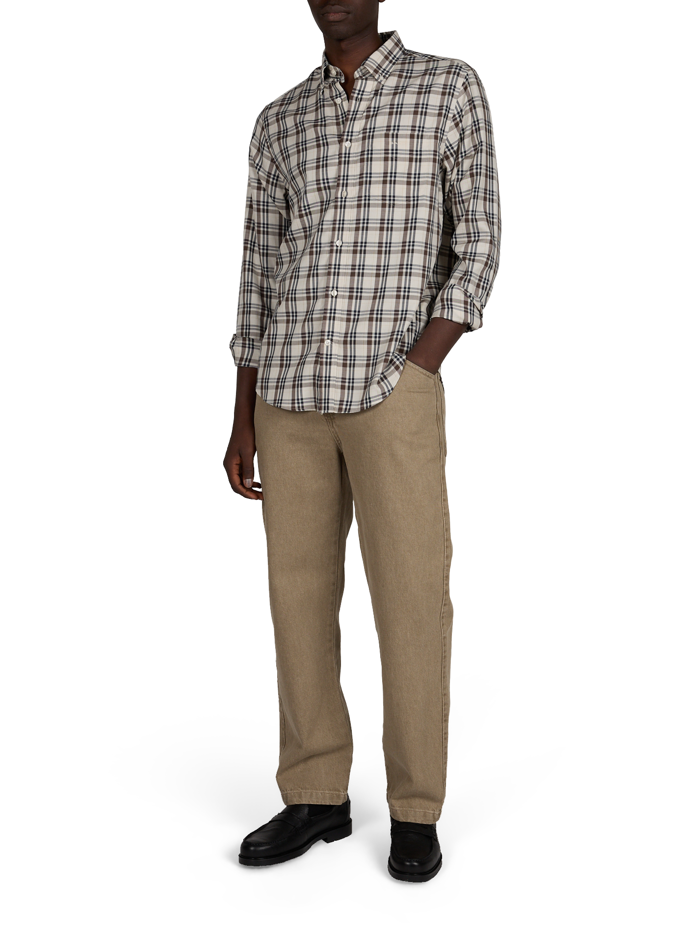 Straight printed shirt with classic collar GANT Brown