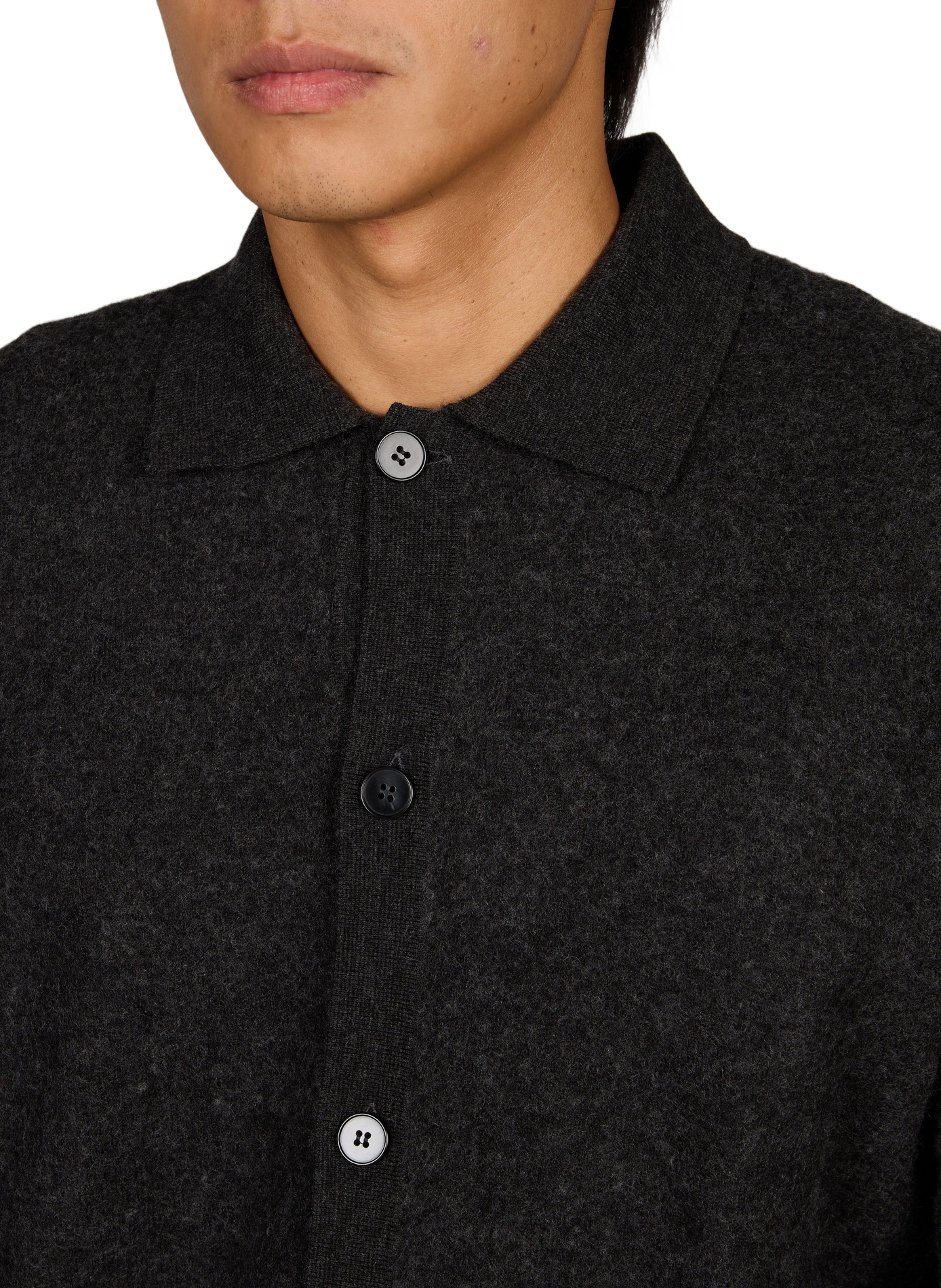 Einfarbiger Woll-Cardigan SAMSOE SAMSOE Grau