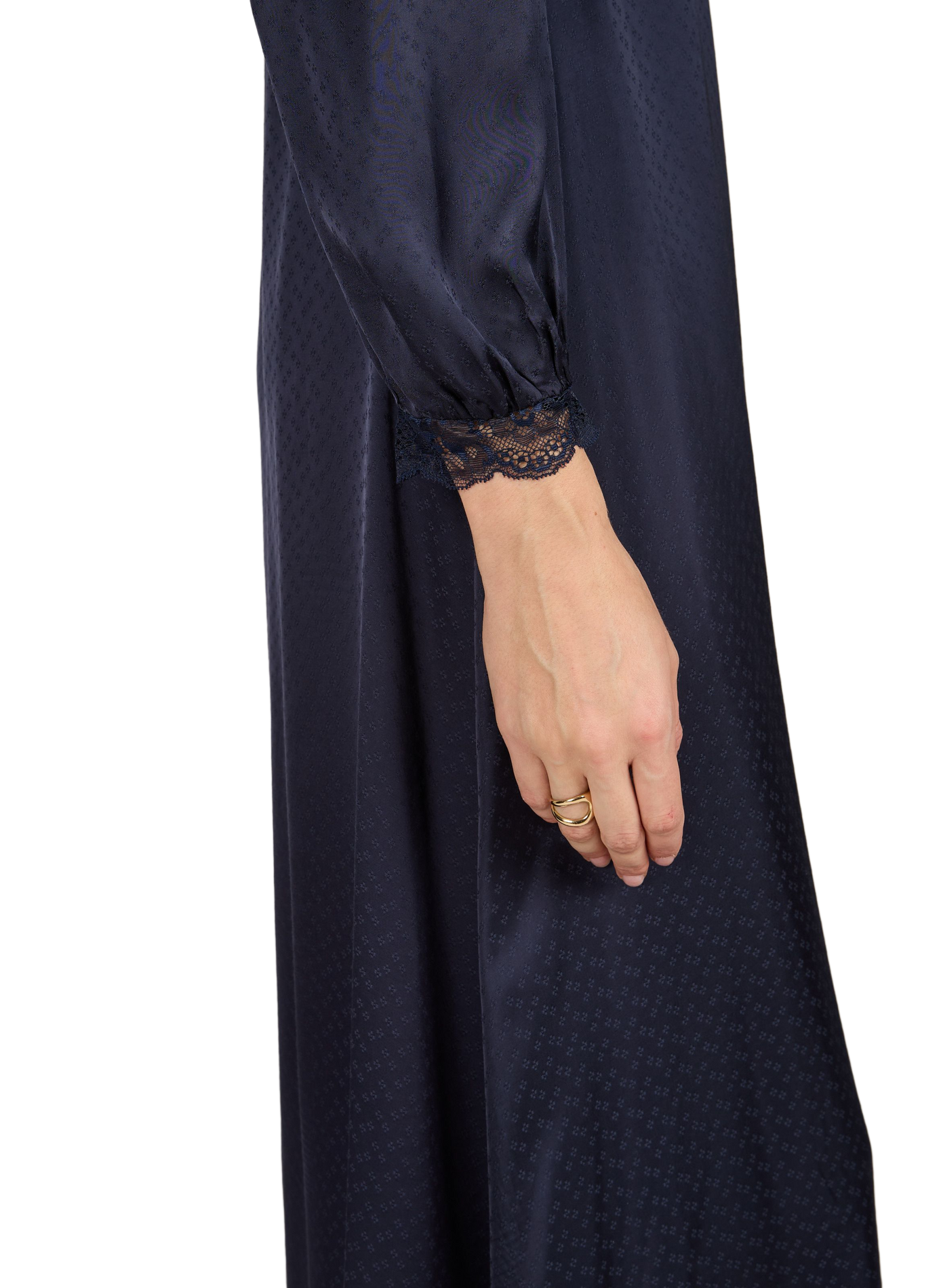 Robe col V à détails dentelle Lolita PETITE MENDIGOTE Bleu