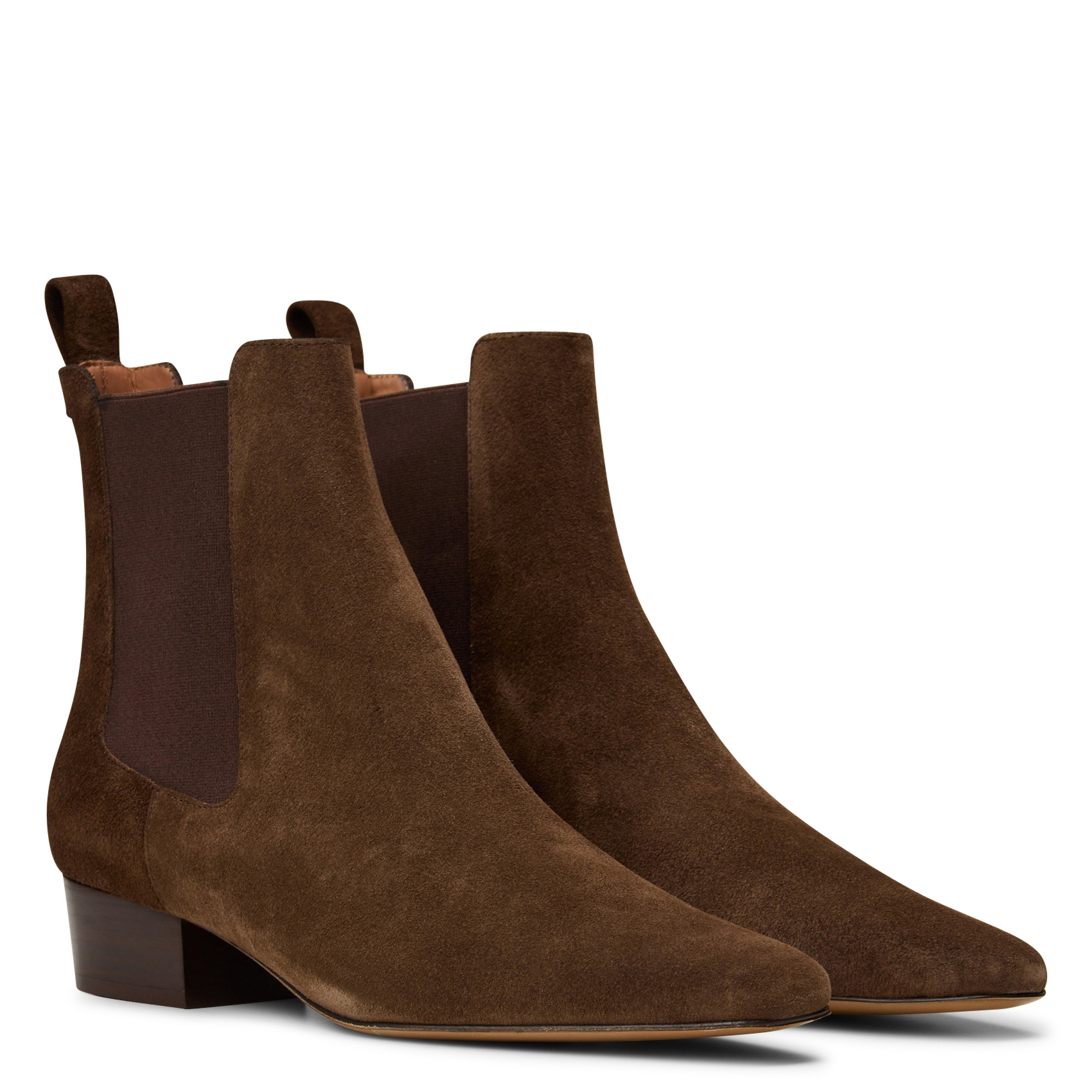 Bottines en cuir velours mika ANTHOLOGY Marron