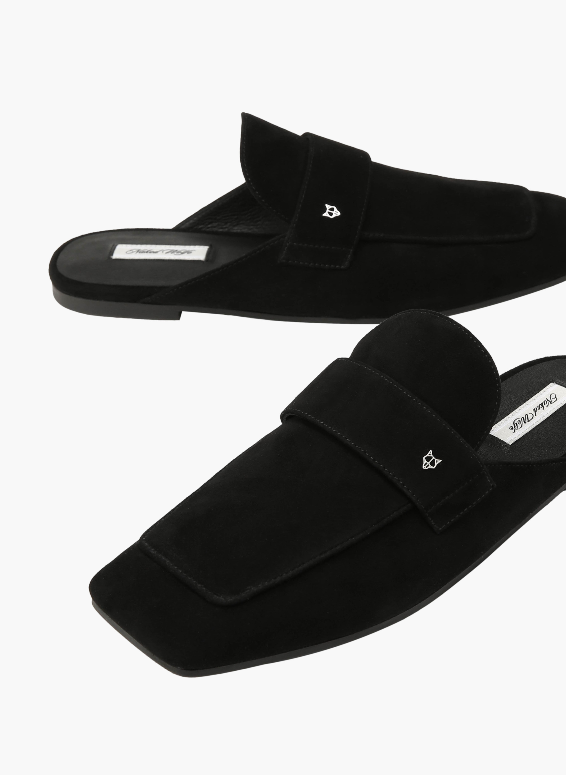 Bridgerton-mocassins van suède NAKED WOLFE Zwart