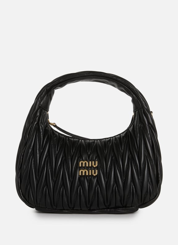 Sac hobo mini Wander en cuir nappa Noir by MIU MIU MIU MIU Sac hobo mini Wander en cuir nappa Noir