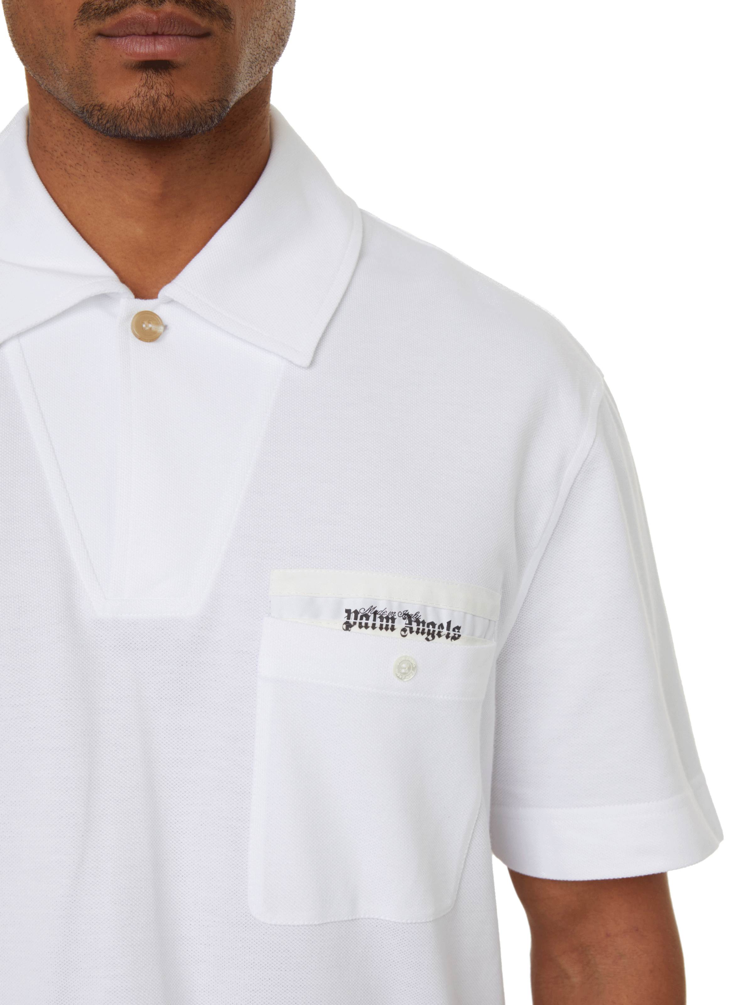 Cotton polo shirt  PALM ANGELS White