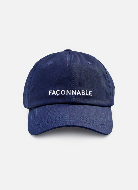 قبعة بشعار الماركة من القطن باللون الأزرقFACONNABLE 