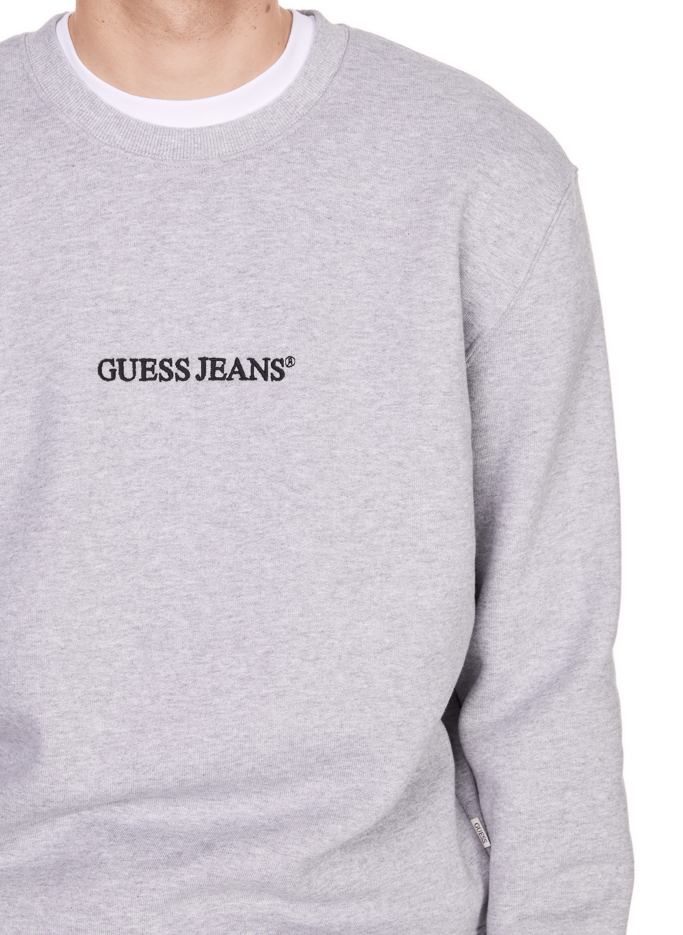 Sweatshirt col rond en coton mélangé GUESS Gris