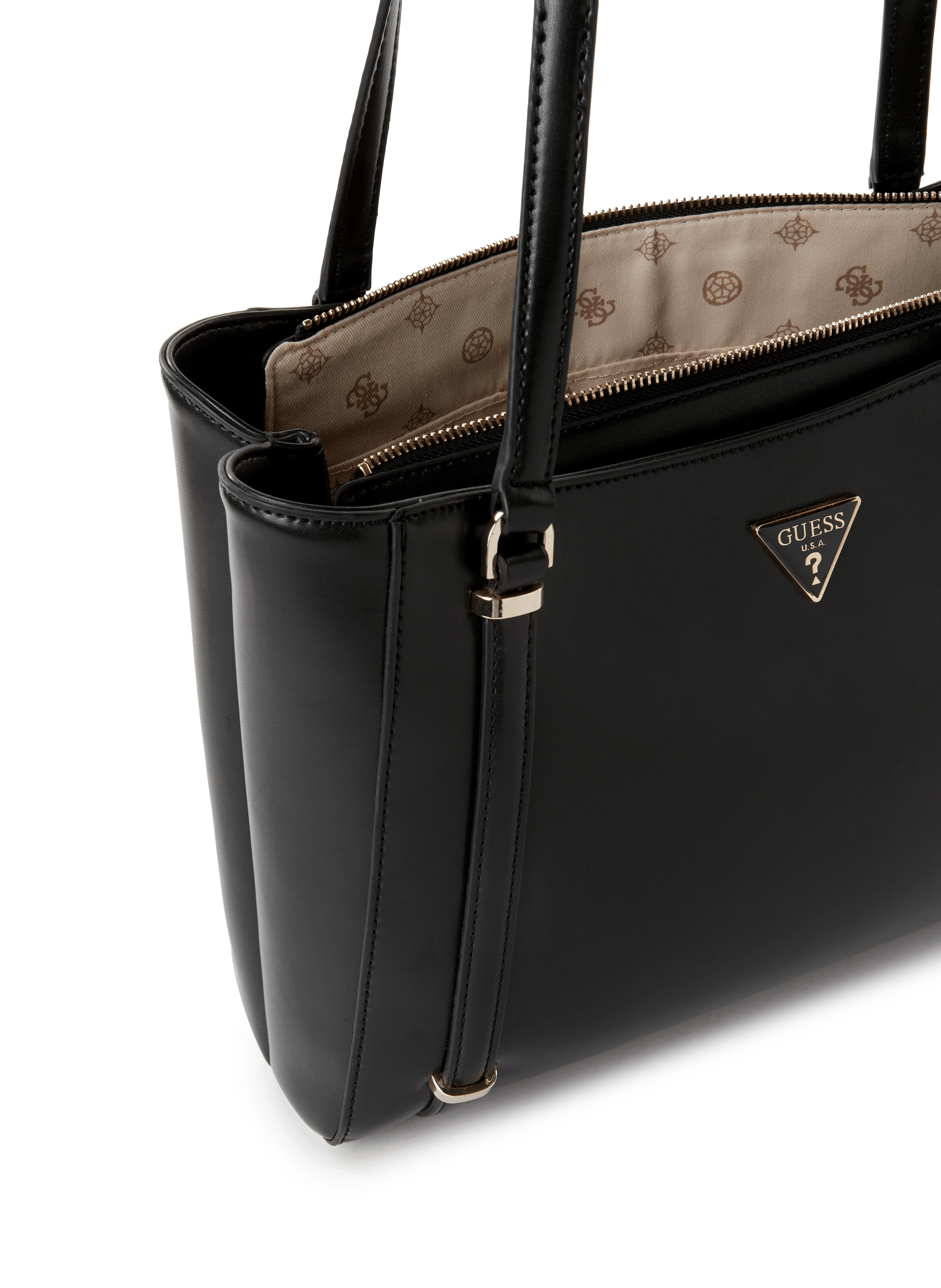 FLORAL QUILTED BAG GUESS Black