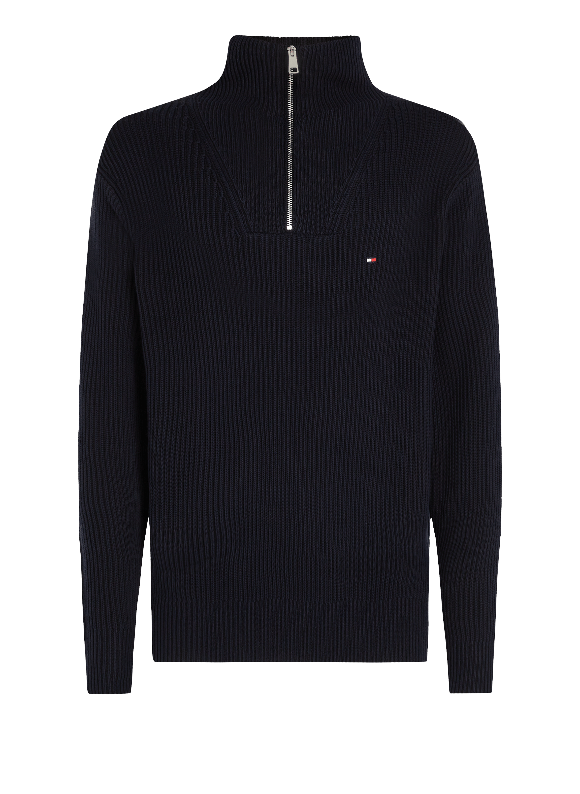 Ribbed knit half-zip sweater TOMMY HILFIGER Blue