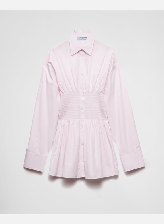 Chemise en popeline à smocks Rose by PRADA PRADA Chemise en popeline à smocks Rose