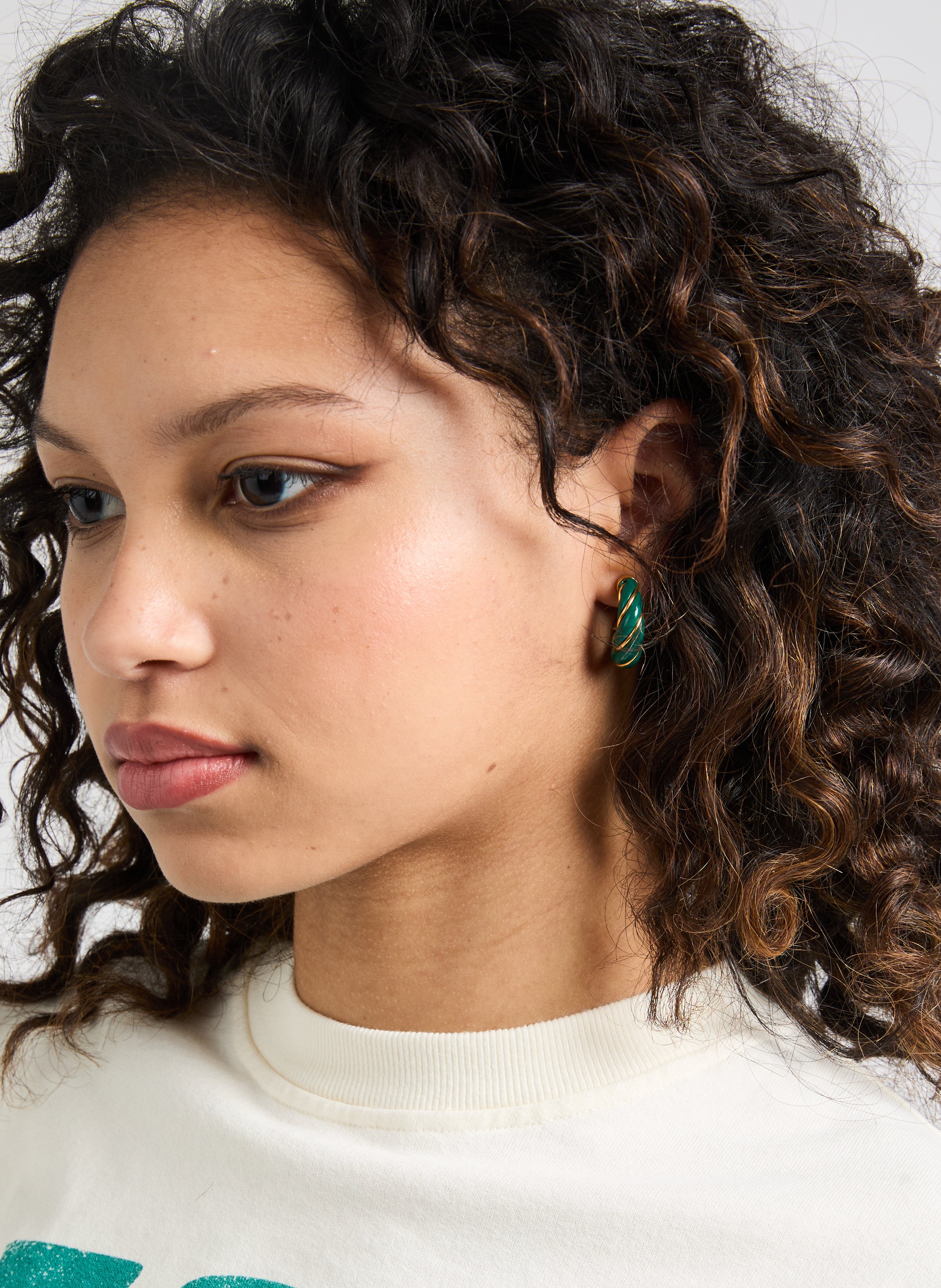 Emerald Diana Earrings AURELIE BIDERMANN Green
