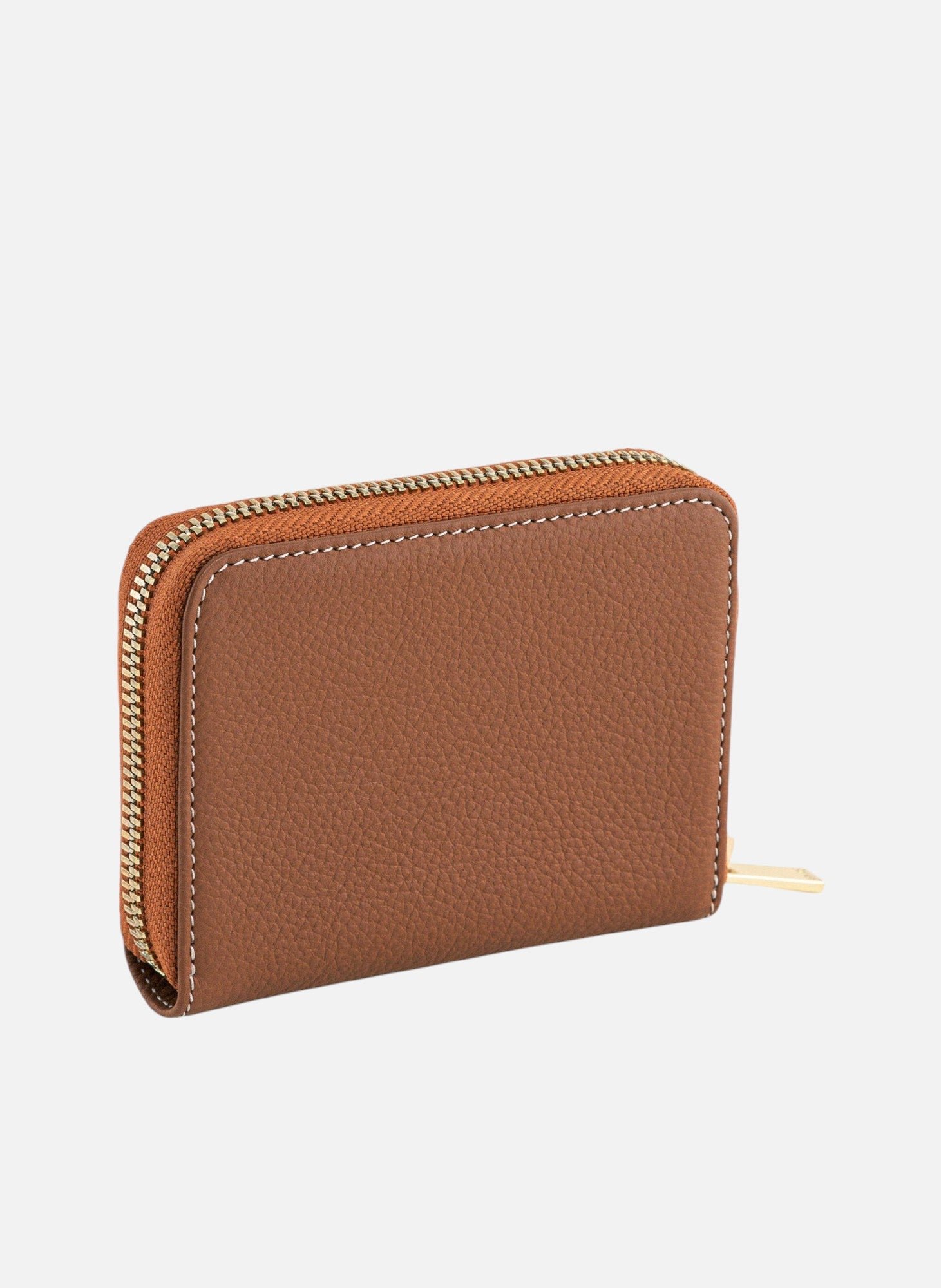 Porte monnaie emilie en cuir grainé LE TANNEUR Marron