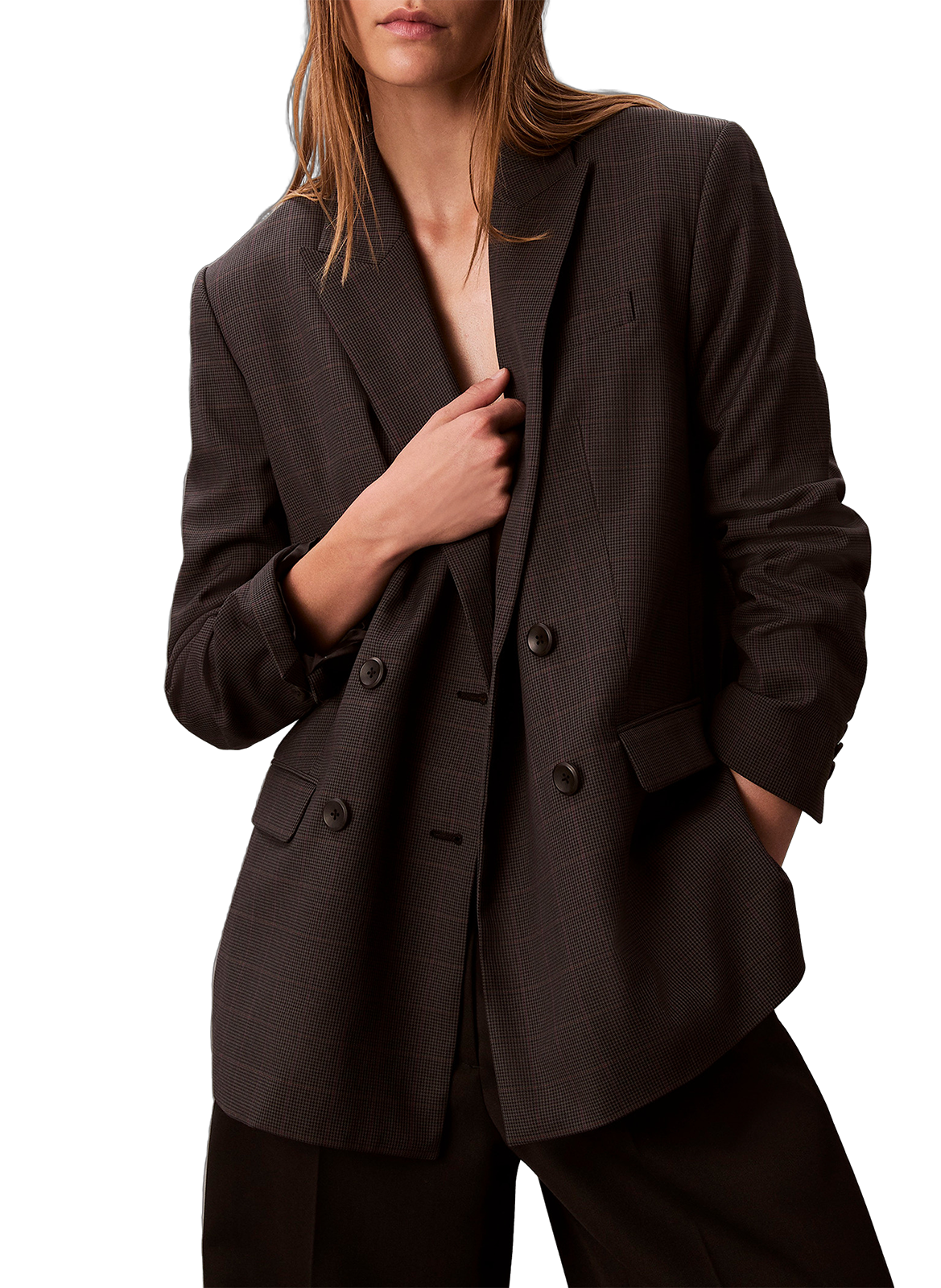 CALVIN KLEIN Blazer ample en laine mélangée  Multicolore
