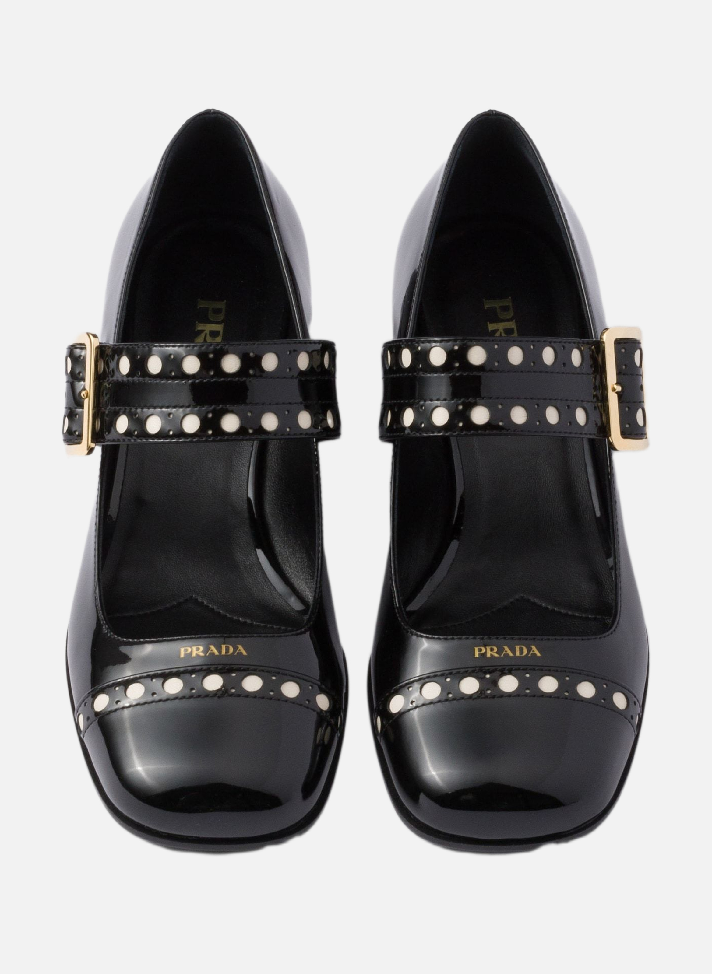 Babies en cuir verni PRADA Noir