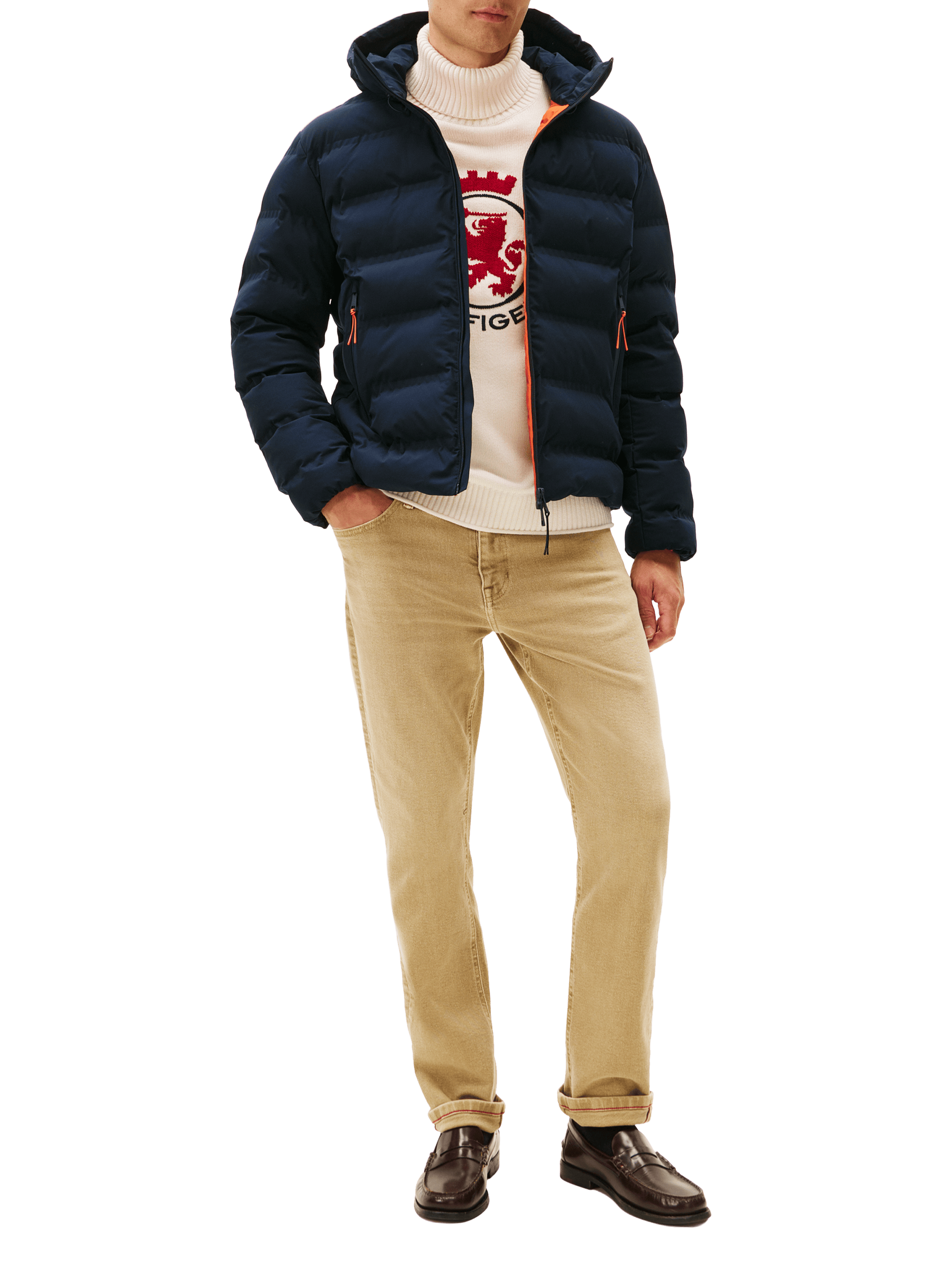 Quilted hooded parka TOMMY HILFIGER Blue