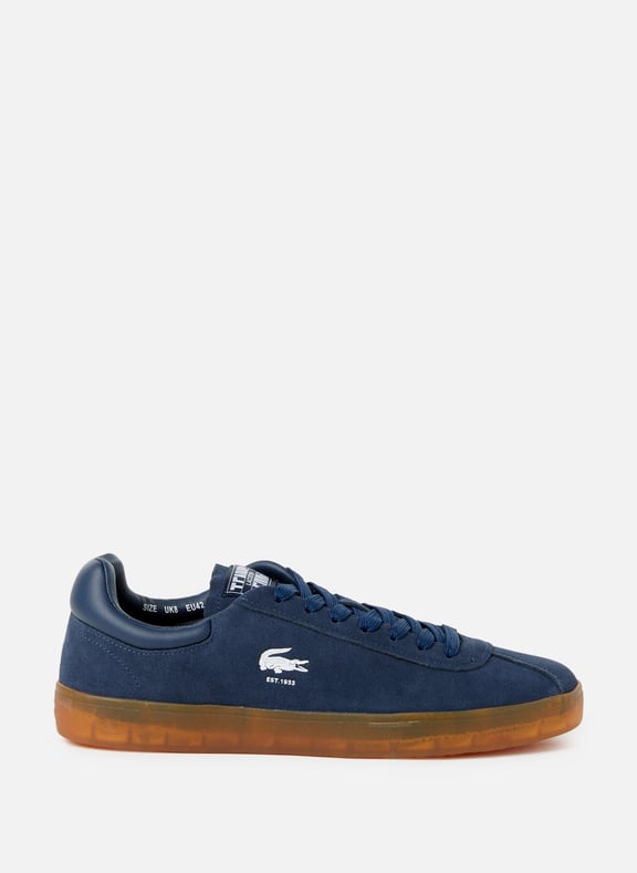 Leather and cotton blend sneakers Blue by LACOSTE LACOSTE Leather and cotton blend sneakers Blue