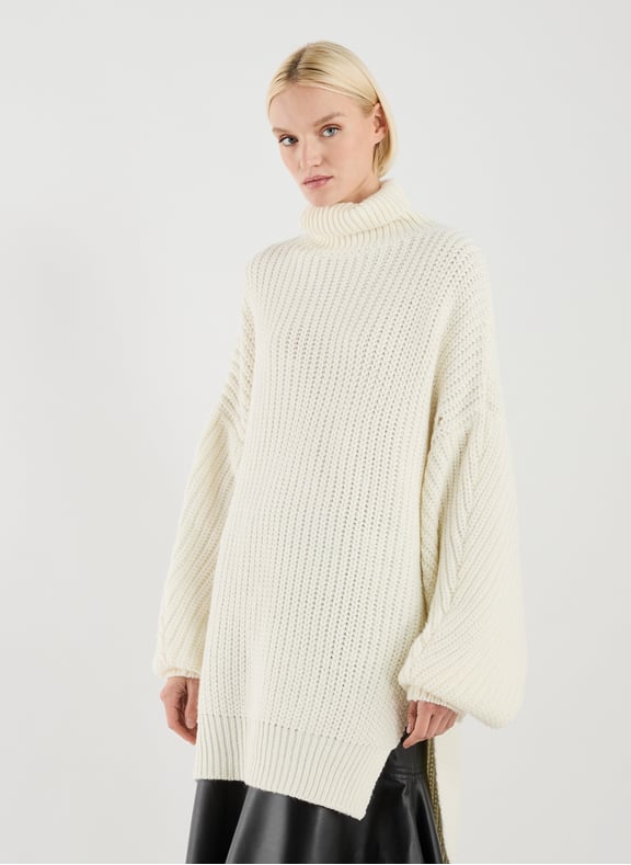 Pull ample en laine mélangée Blanc by A.W.A.K.E. MODE A.W.A.K.E. MODE Pull ample en laine mélangée Blanc